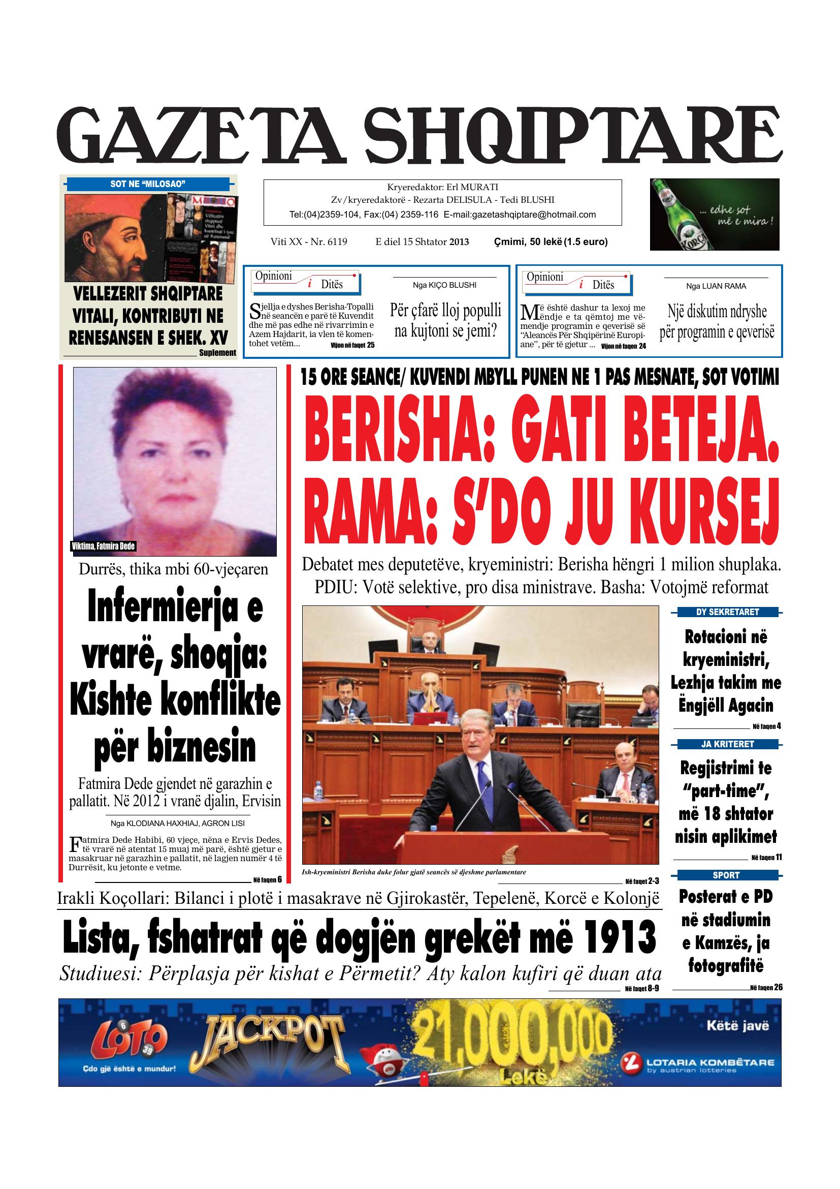 Gazeta Shqiptare 2013-09-15