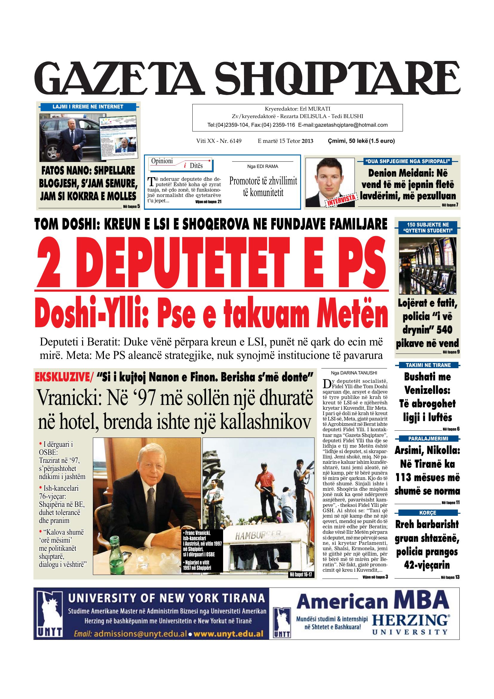 Gazeta Shqiptare 2013-10-15