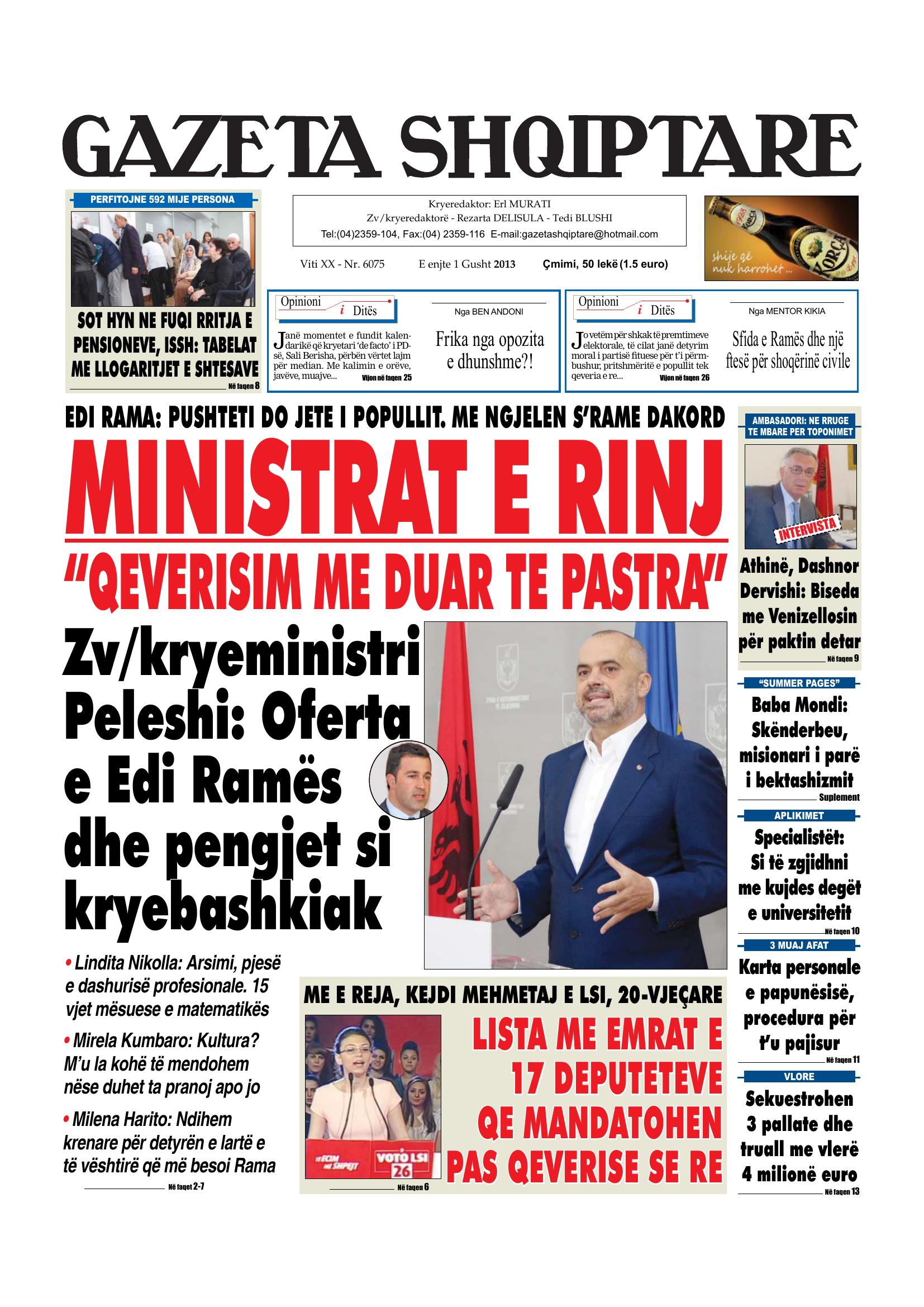Gazeta Shqiptare 2013-08-01