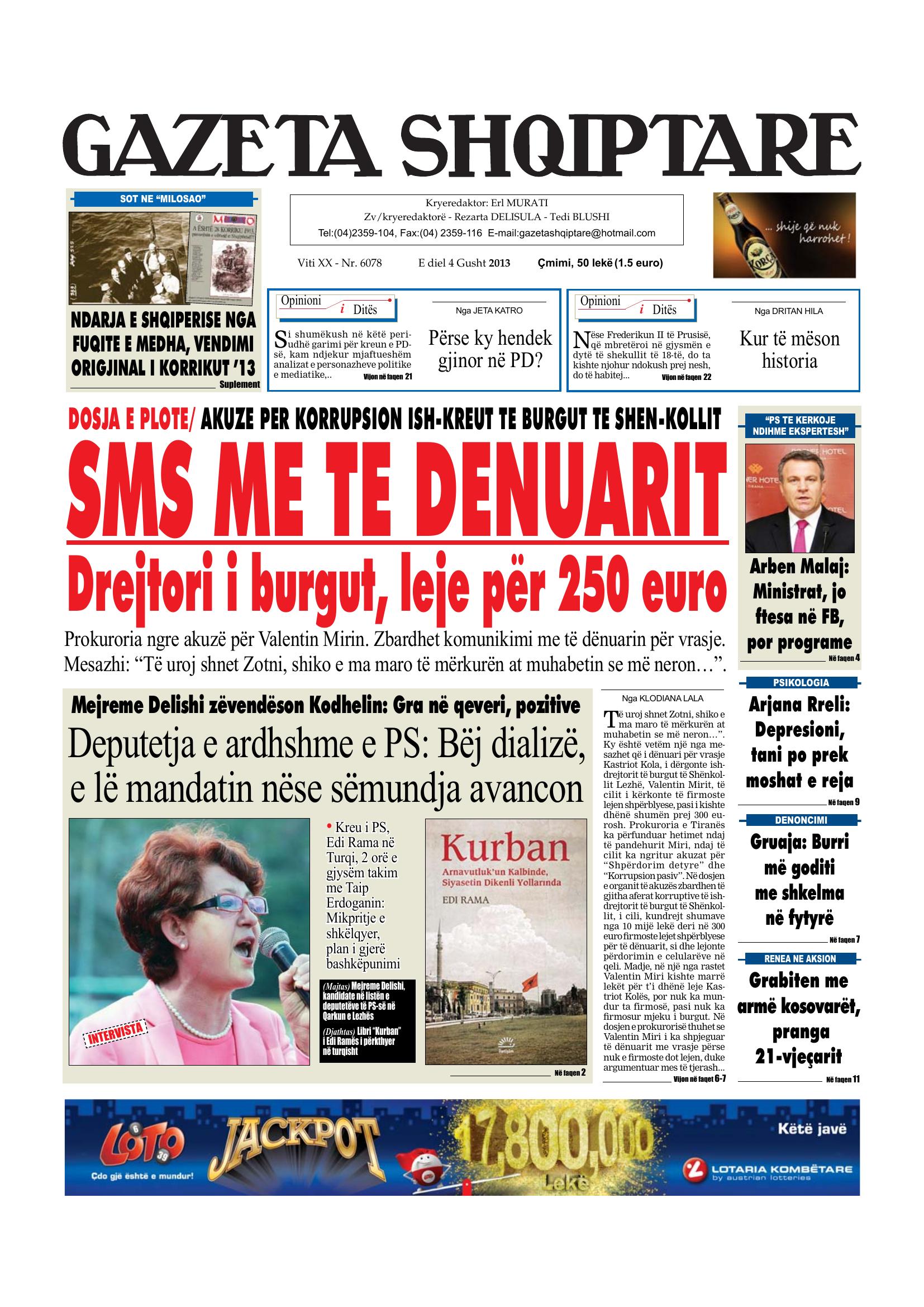 Gazeta Shqiptare 2013-08-04