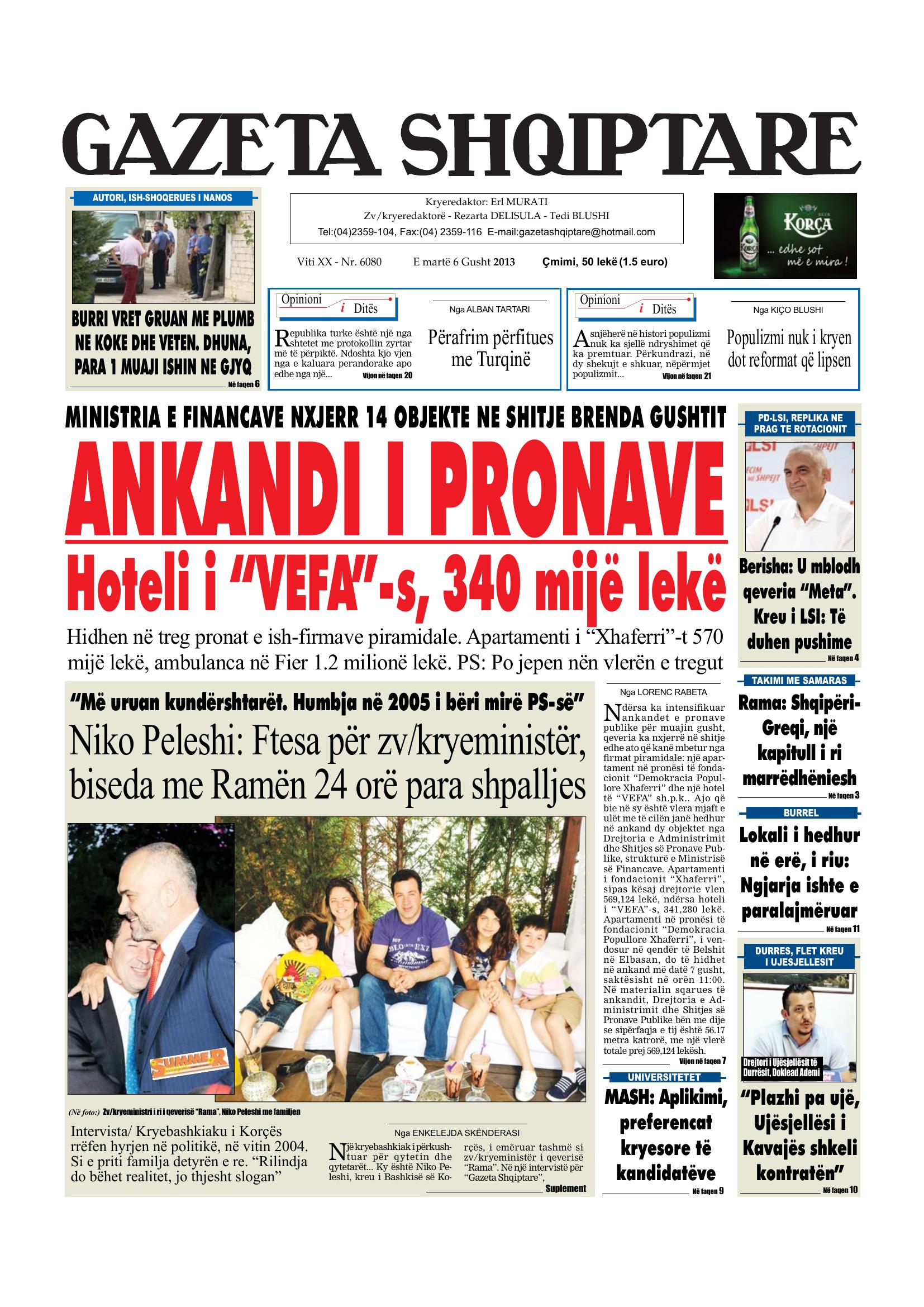 Gazeta Shqiptare 2013-08-06