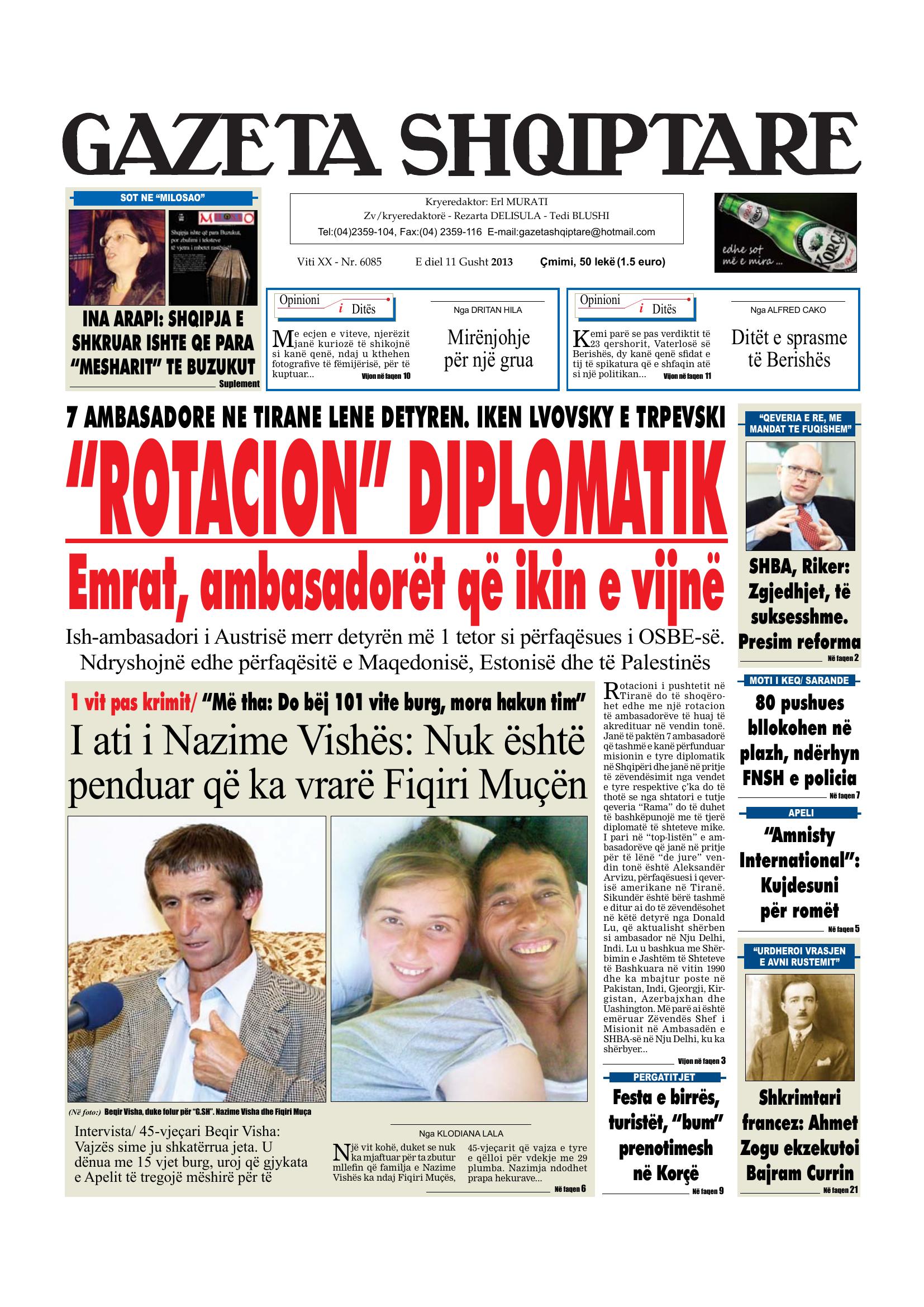 Gazeta Shqiptare 2013-08-11