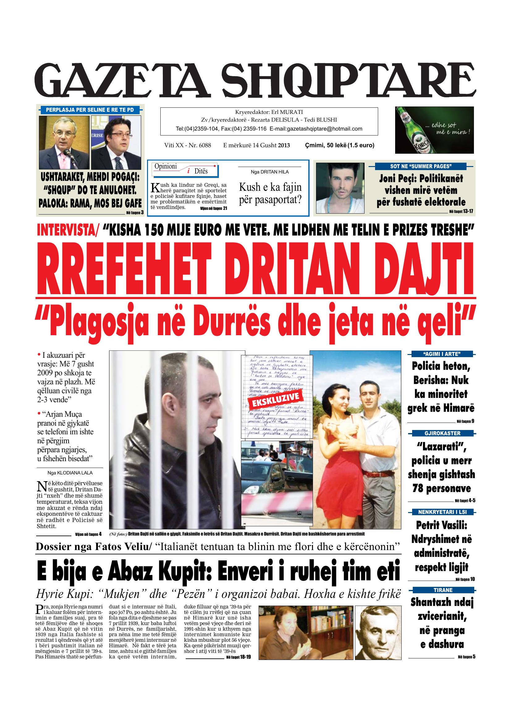 Gazeta Shqiptare 2013-08-14
