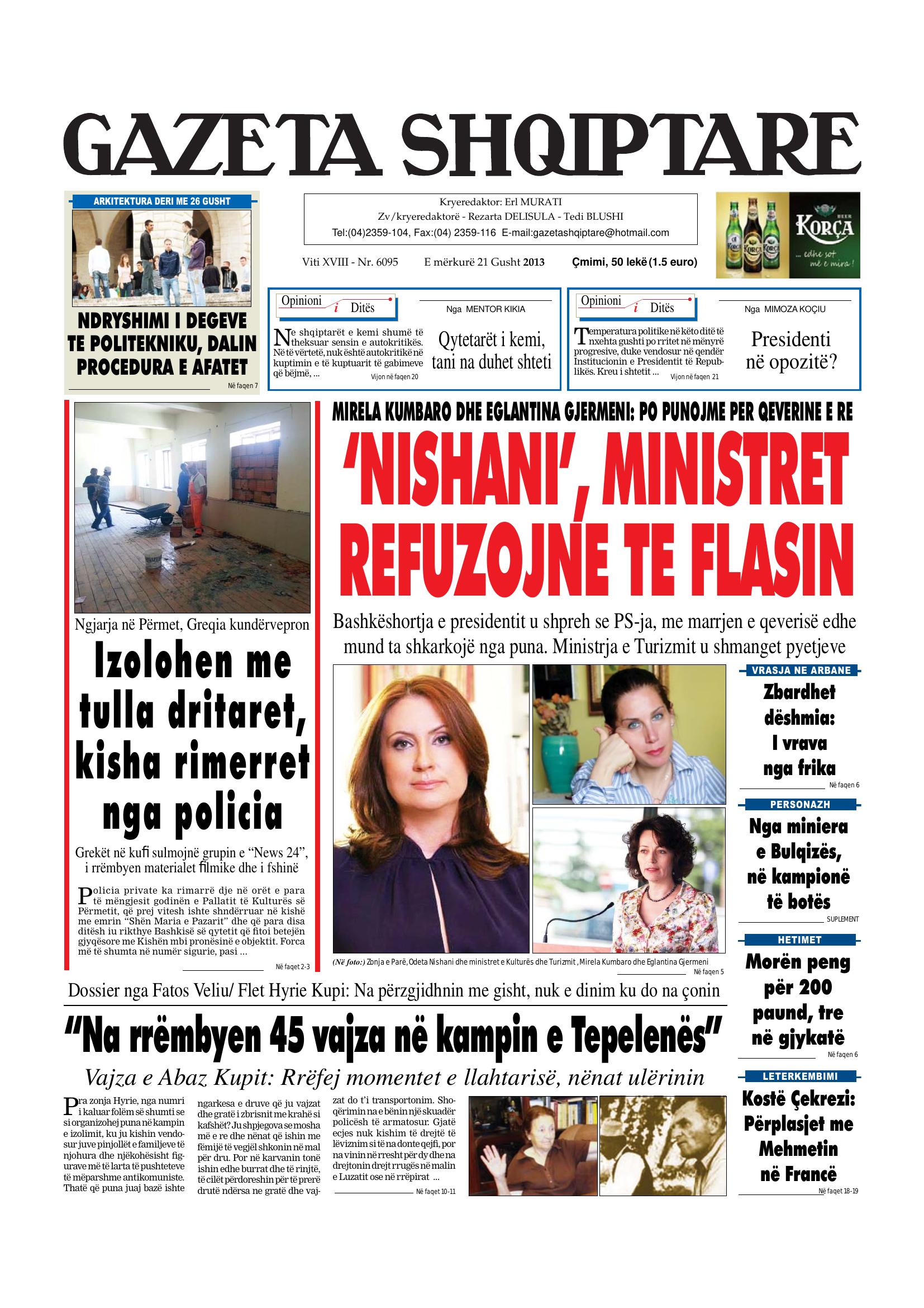 Gazeta Shqiptare 2013-08-21