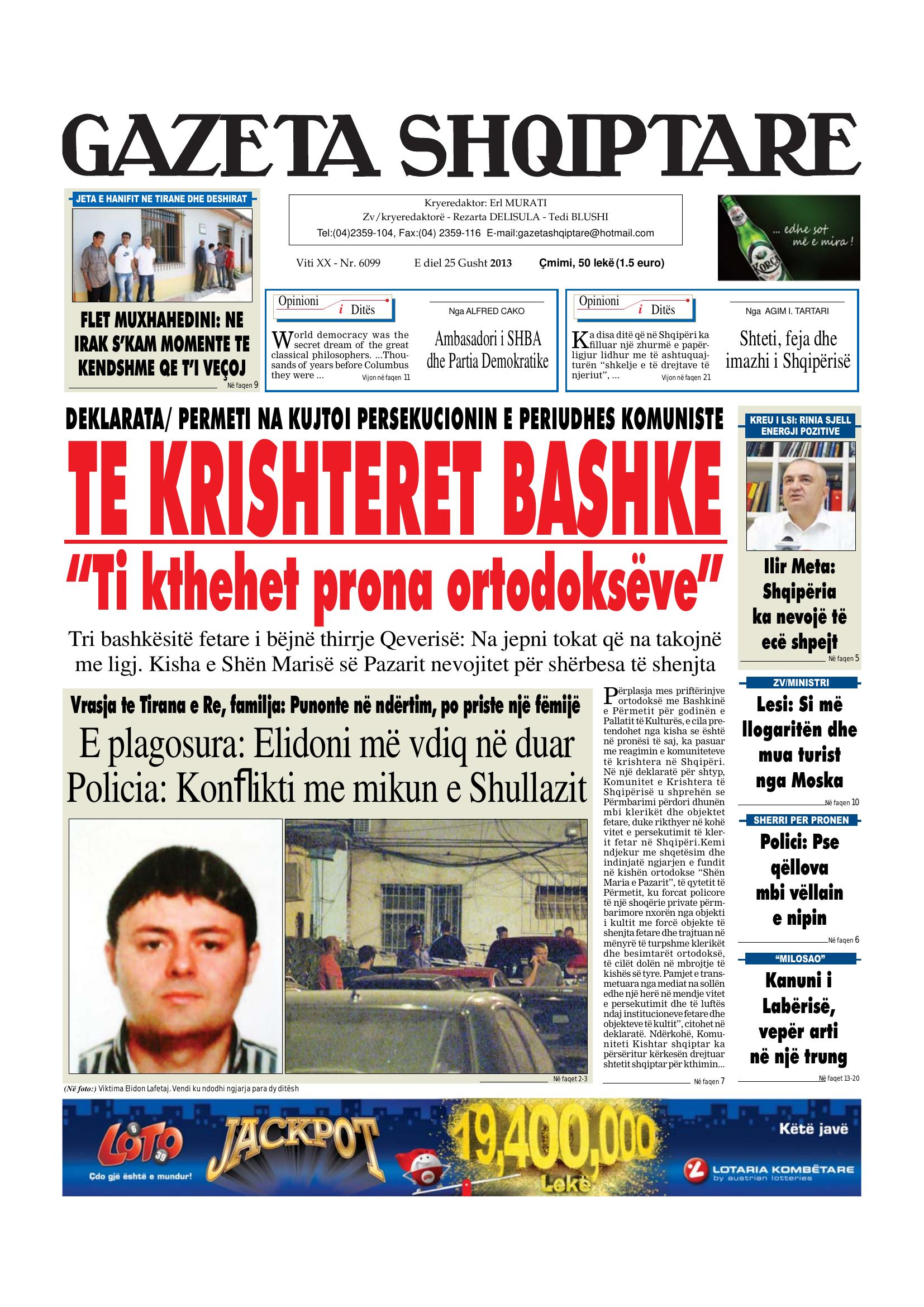 Gazeta Shqiptare 2013-08-25