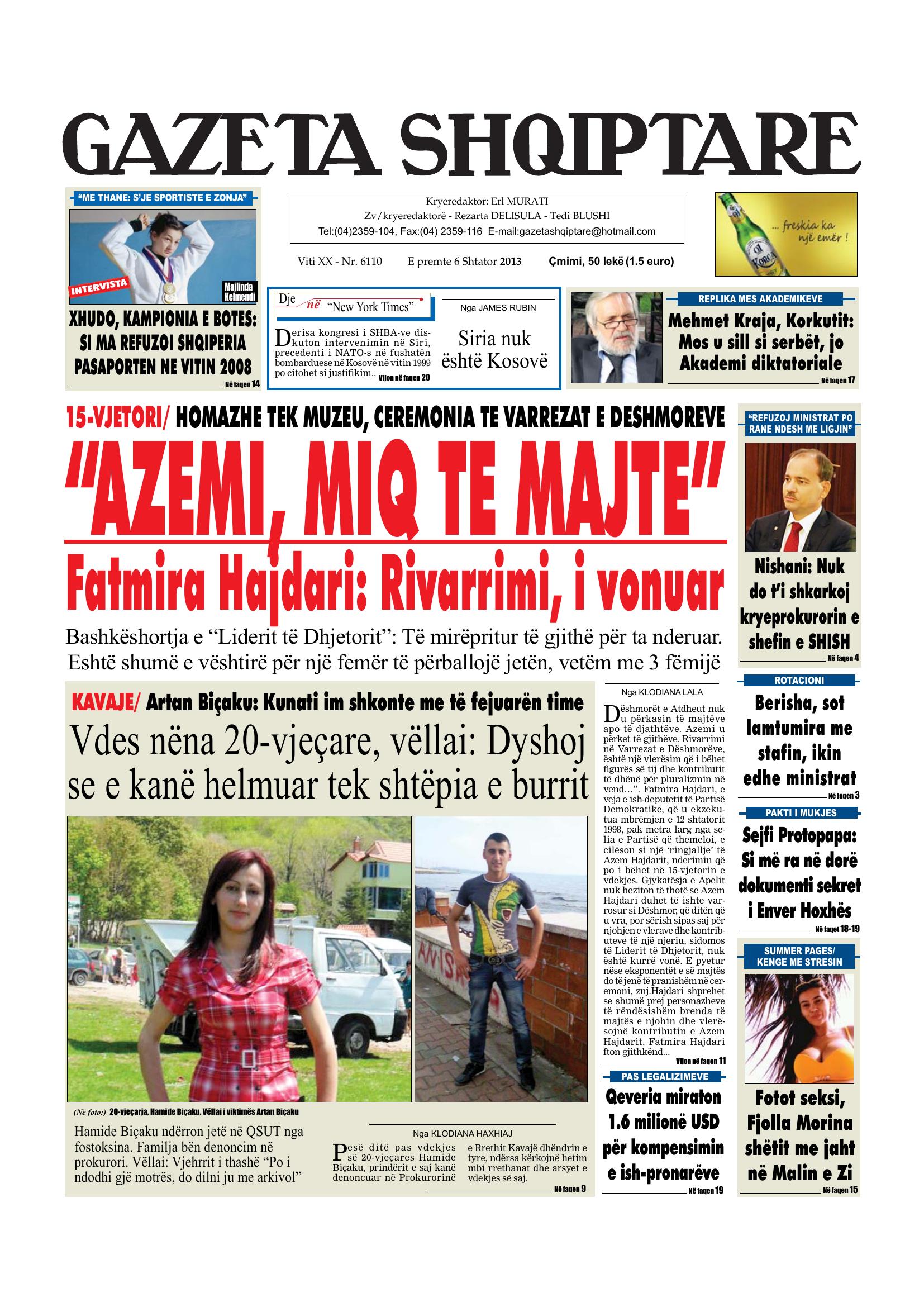 Gazeta Shqiptare 2013-09-06