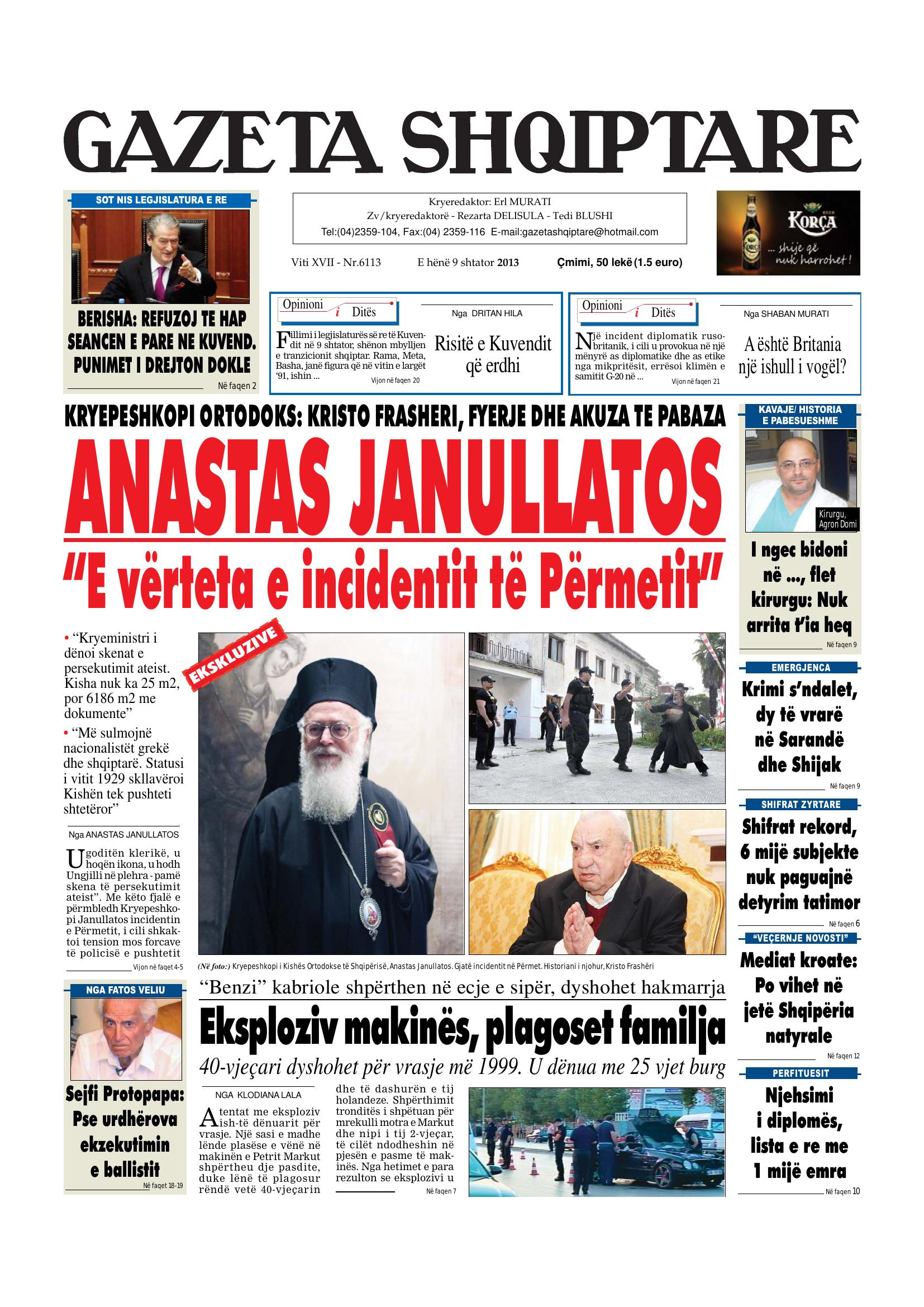 Gazeta Shqiptare 2013-09-09