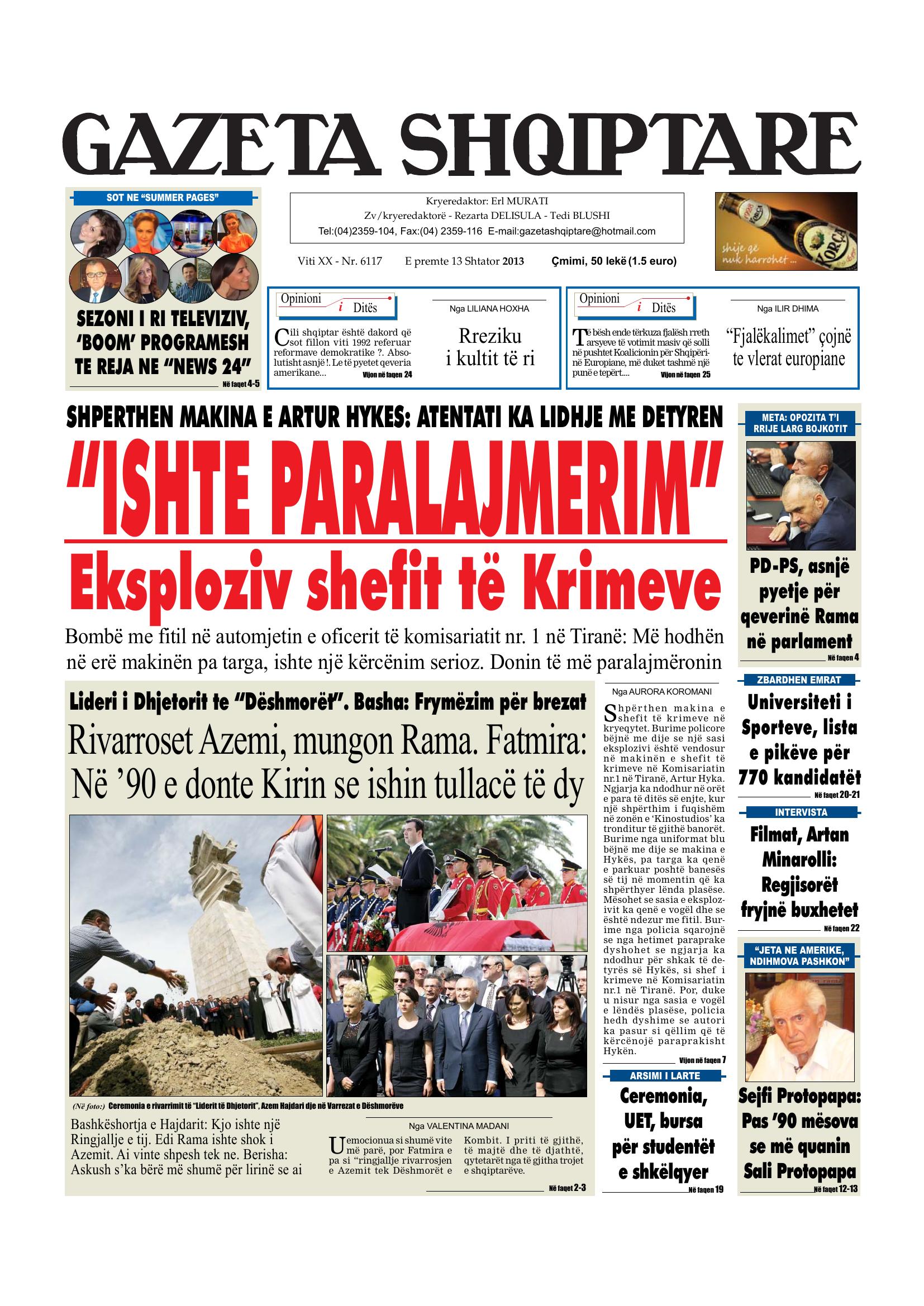 Gazeta Shqiptare 2013-09-13