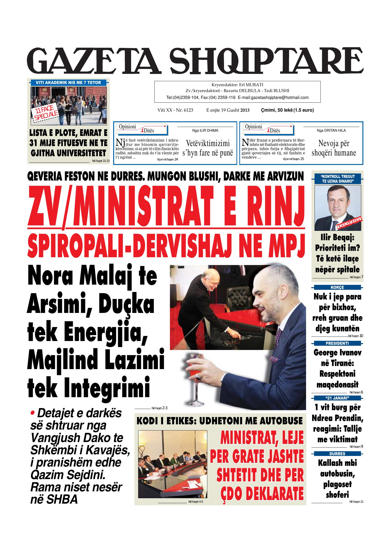 Gazeta Shqiptare 2013-08-19
