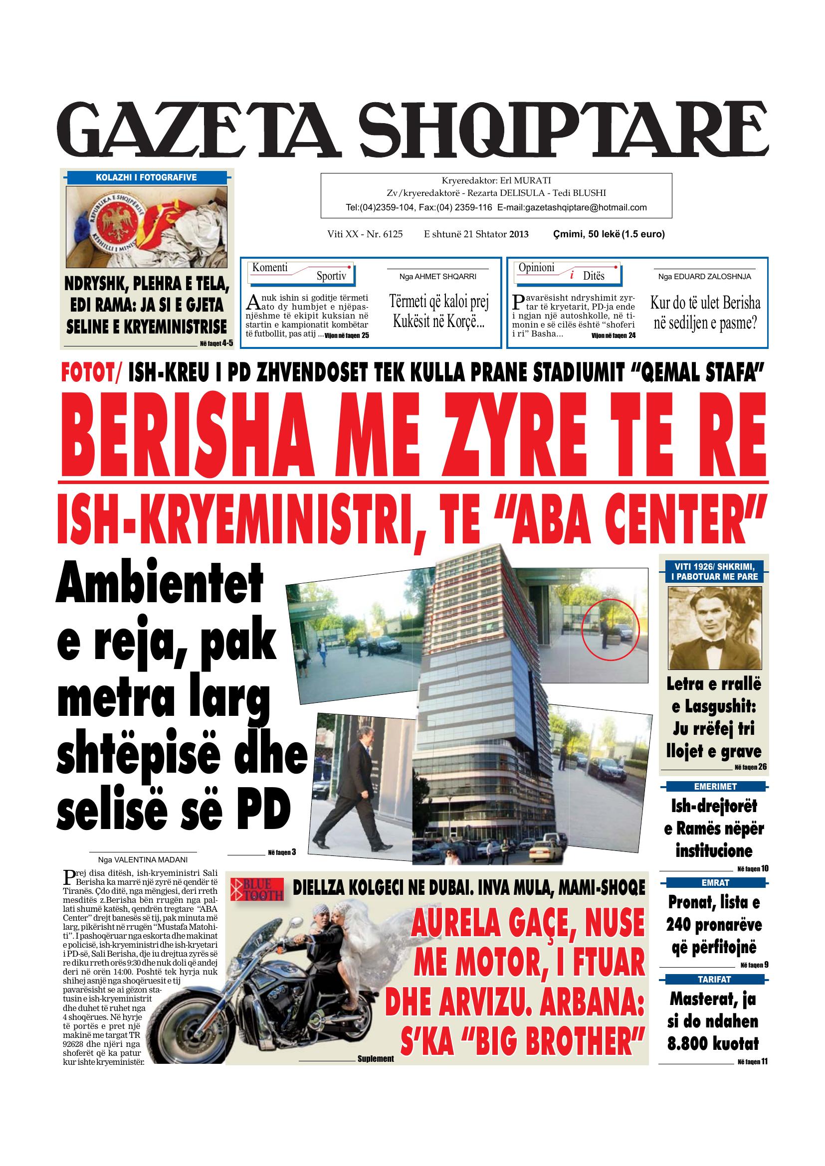 Gazeta Shqiptare 2013-09-21