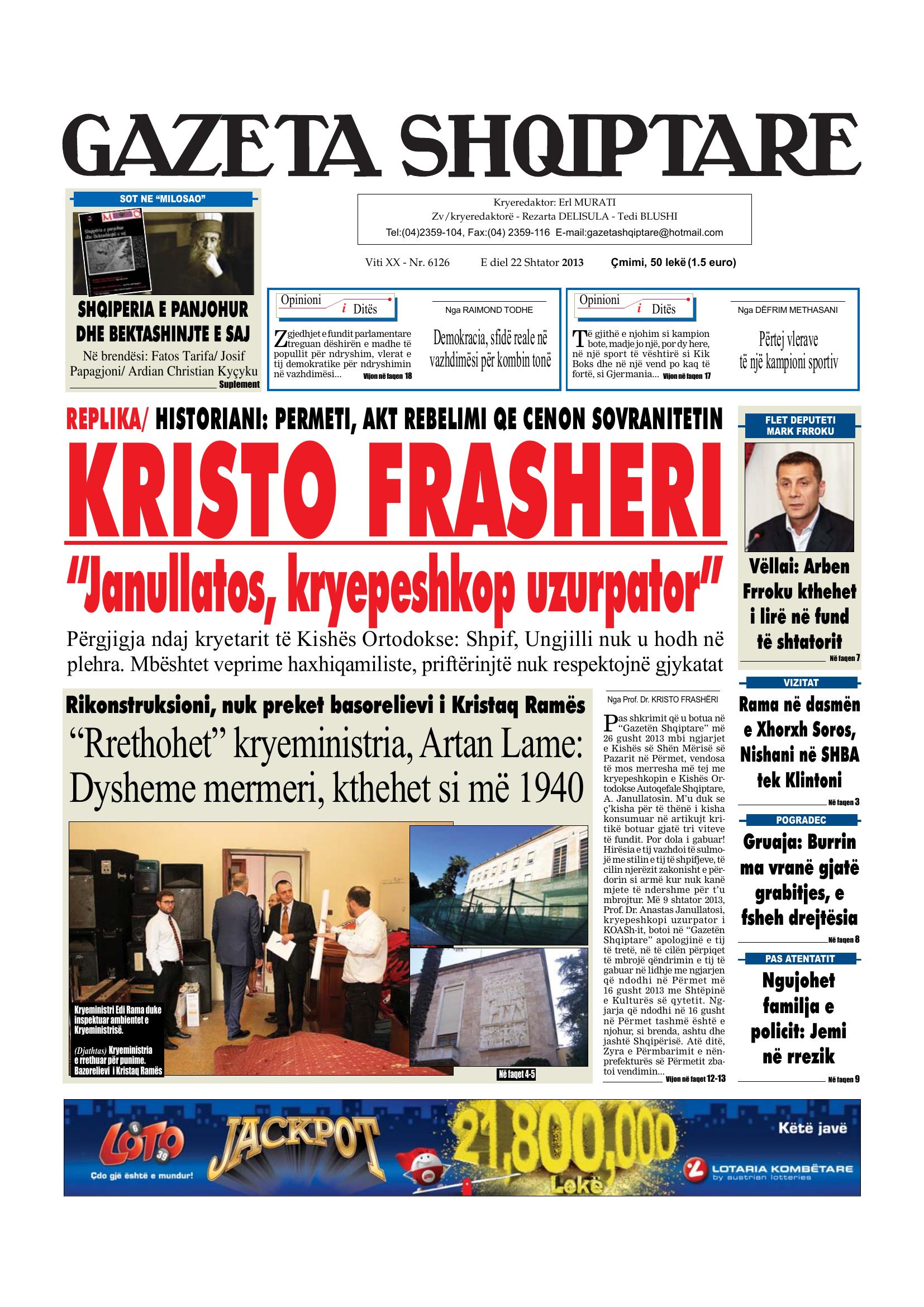 Gazeta Shqiptare 2013-09-22