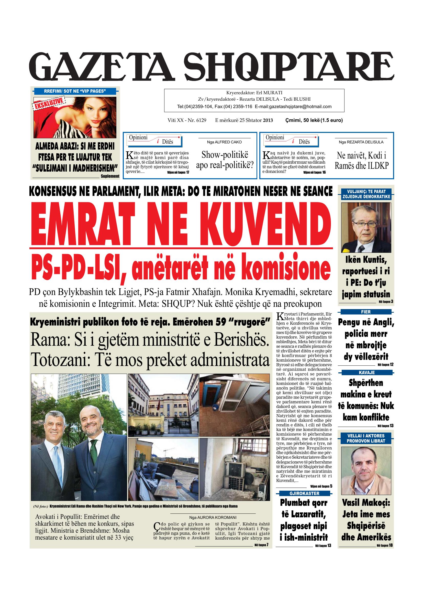 Gazeta Shqiptare 2013-09-25