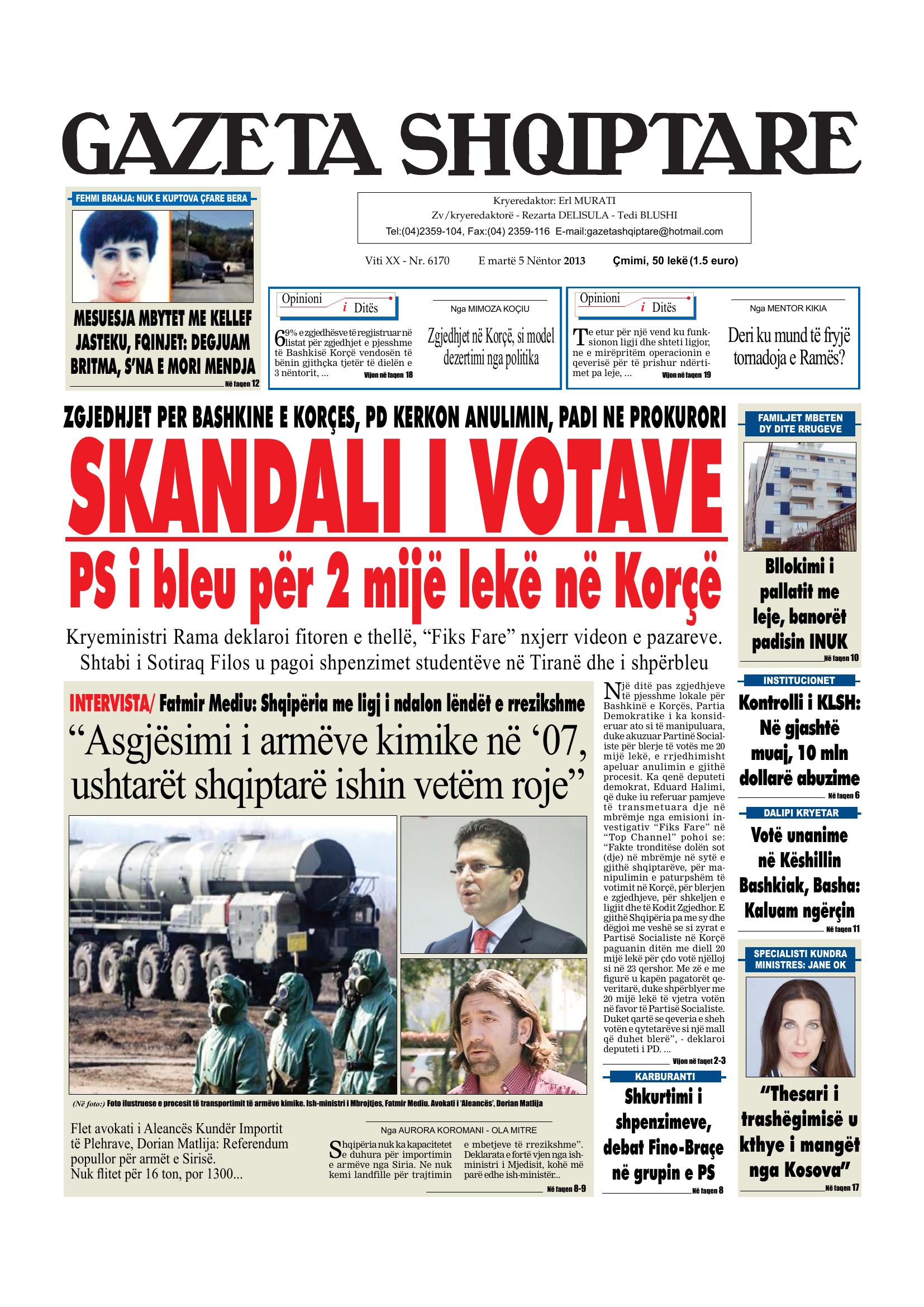 Gazeta Shqiptare 2013-11-05