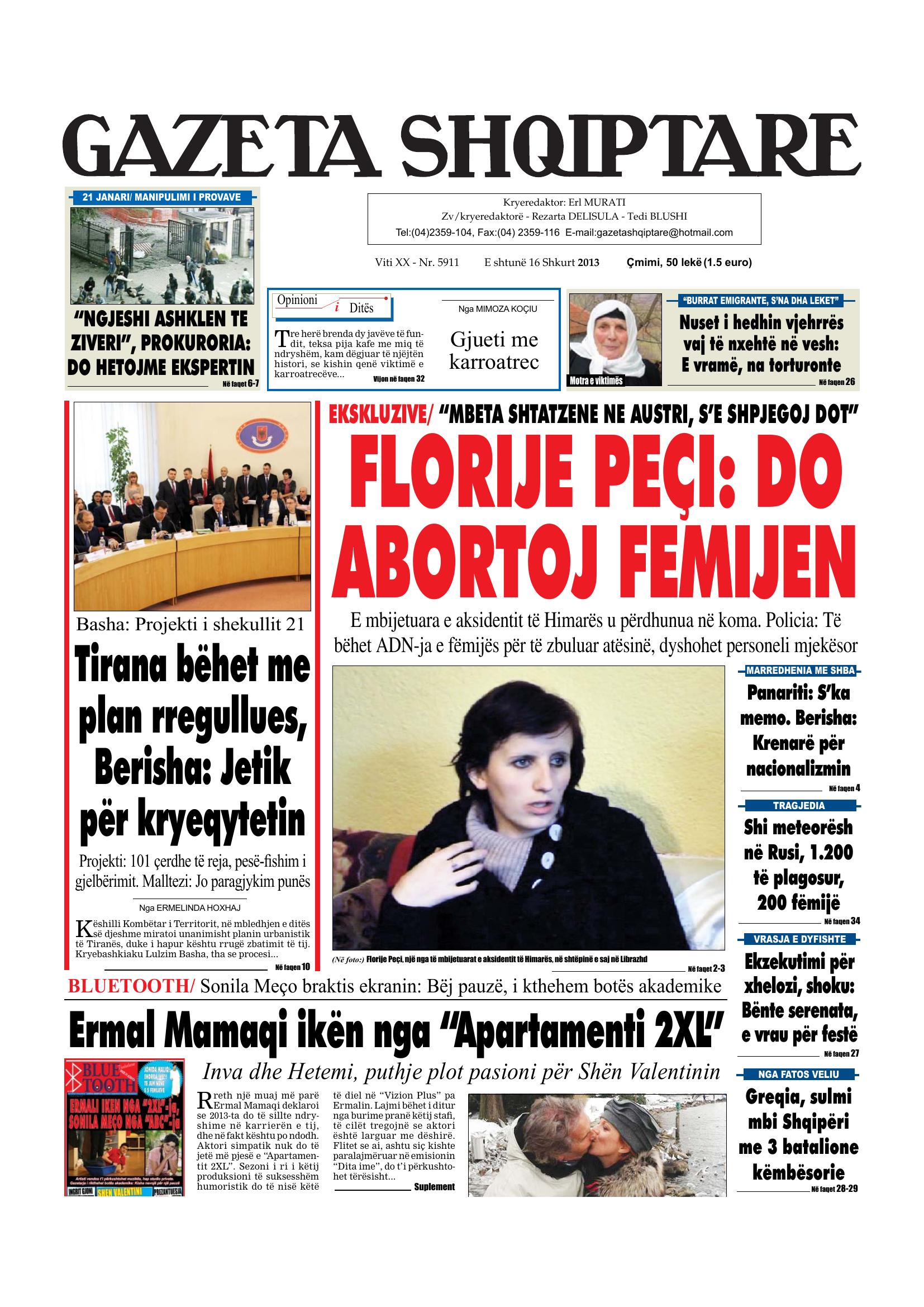 Gazeta Shqiptare 2013-02-16