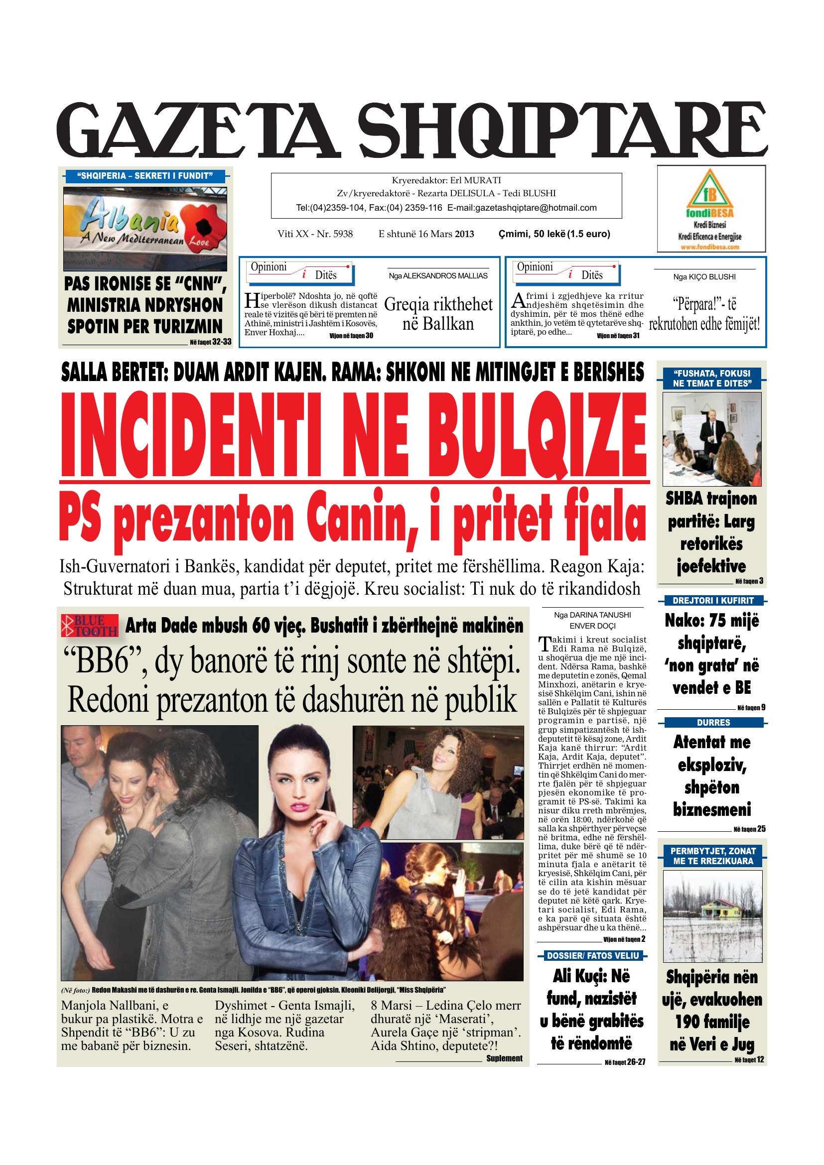 Gazeta Shqiptare 2013-03-16
