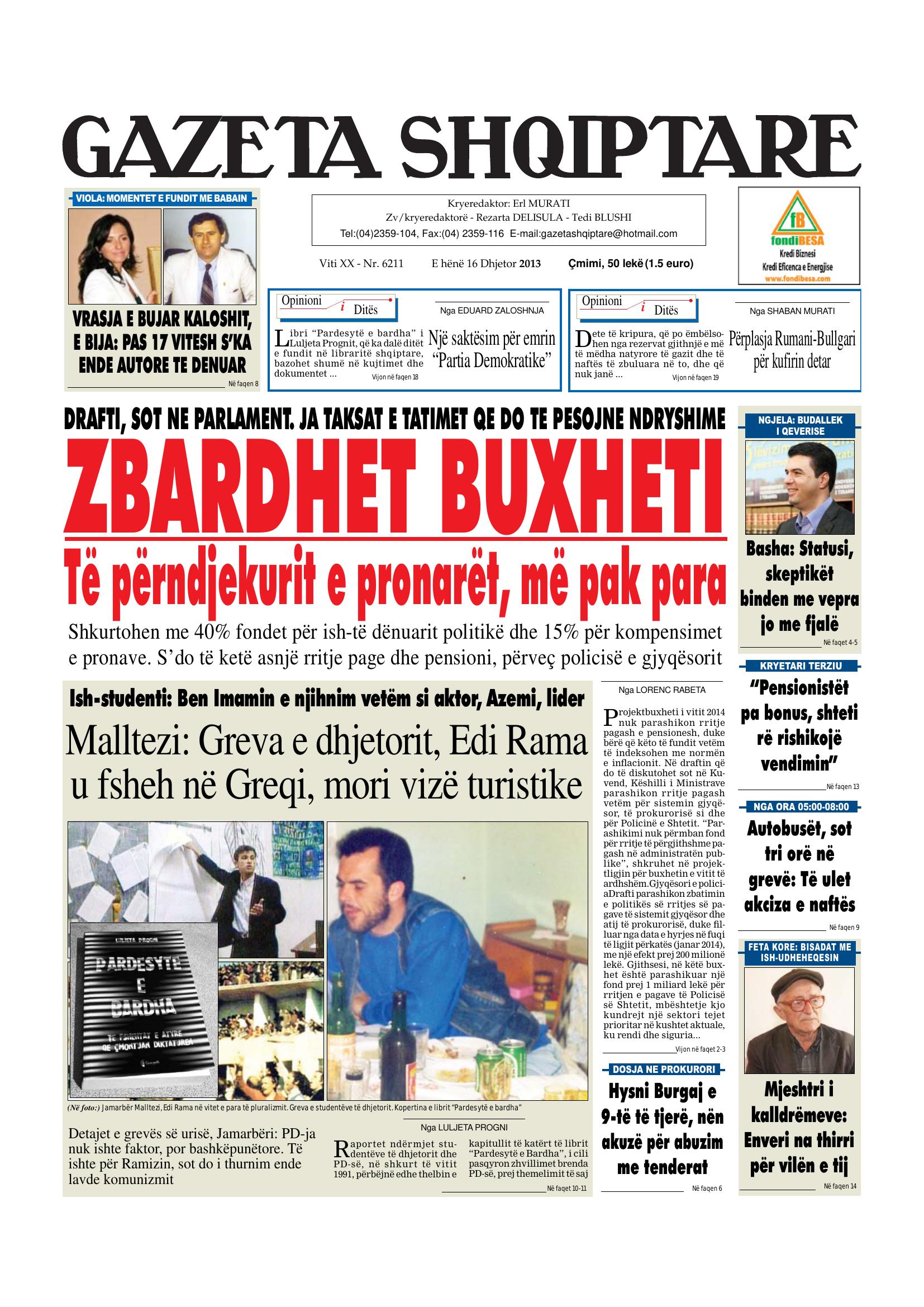 Gazeta Shqiptare 2013-12-16