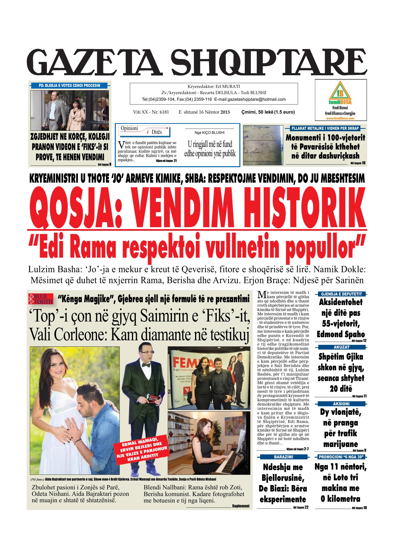 Gazeta Shqiptare 2013-11-16