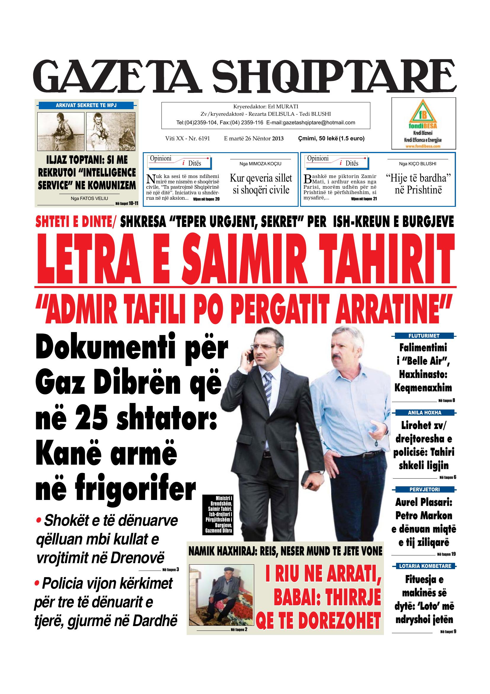 Gazeta Shqiptare 2013-11-26