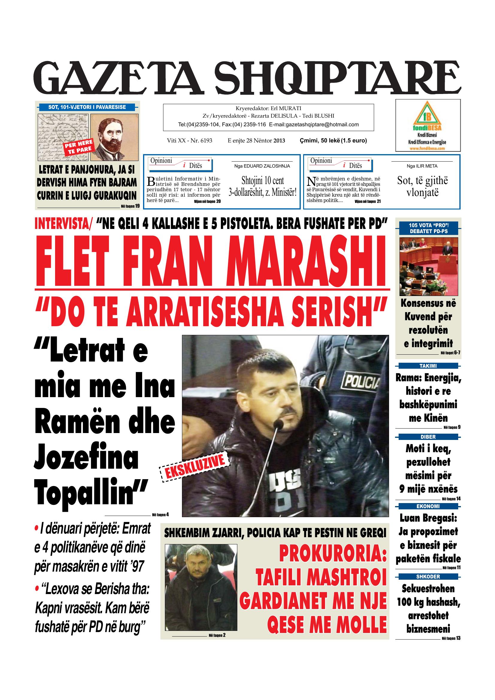 Gazeta Shqiptare 2013-11-28