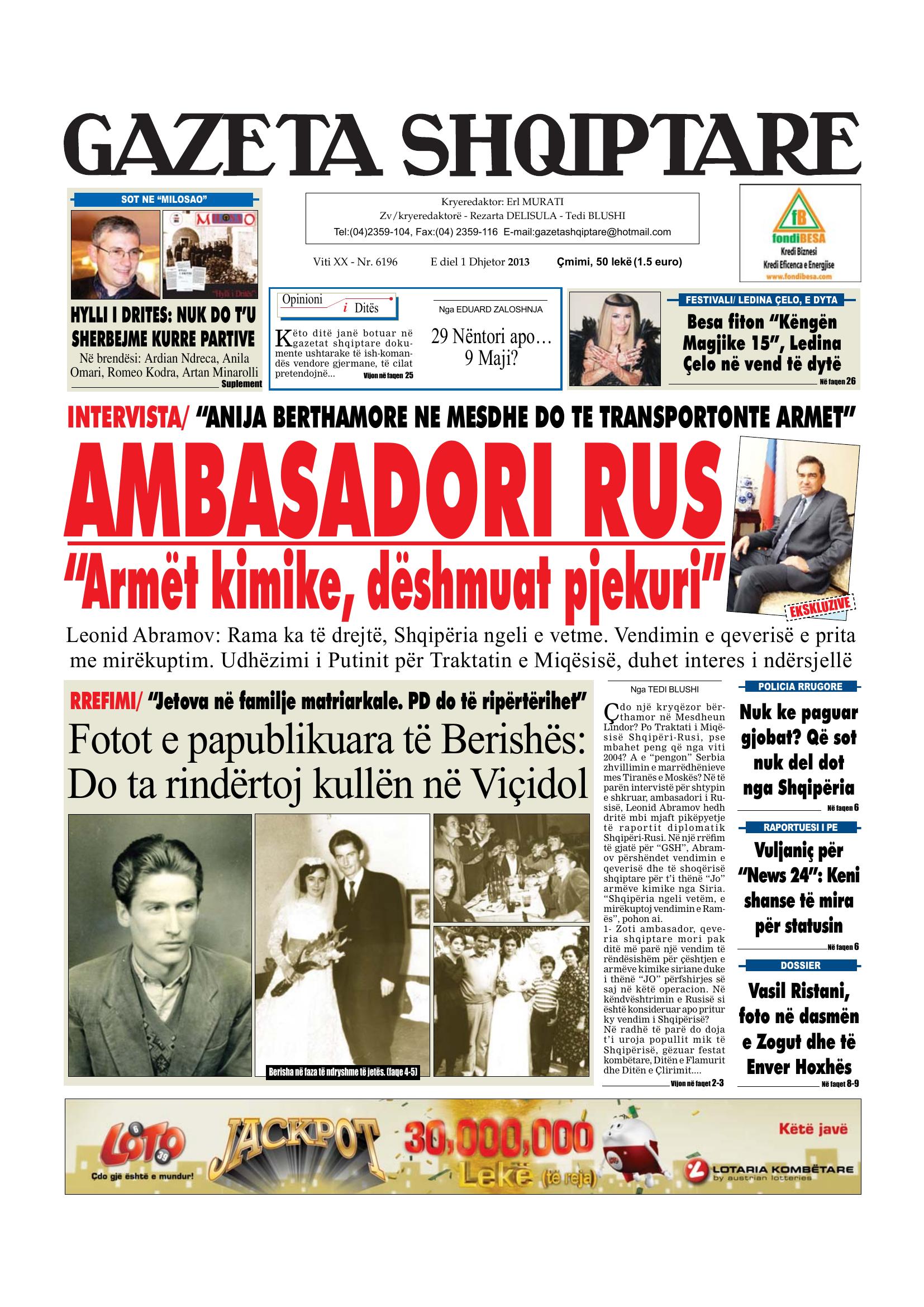 Gazeta Shqiptare 2013-12-01
