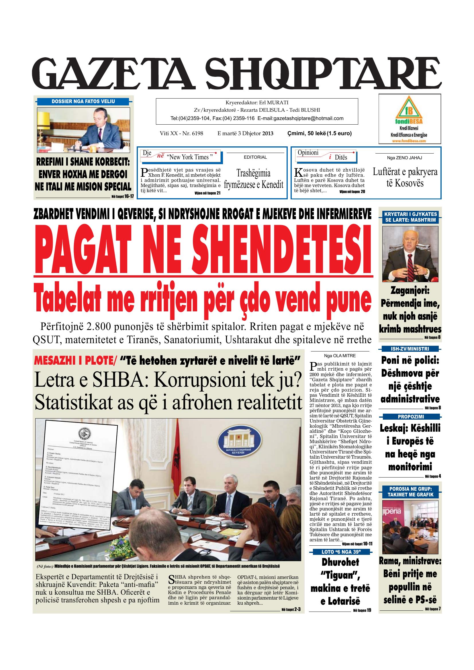 Gazeta Shqiptare 2013-12-03