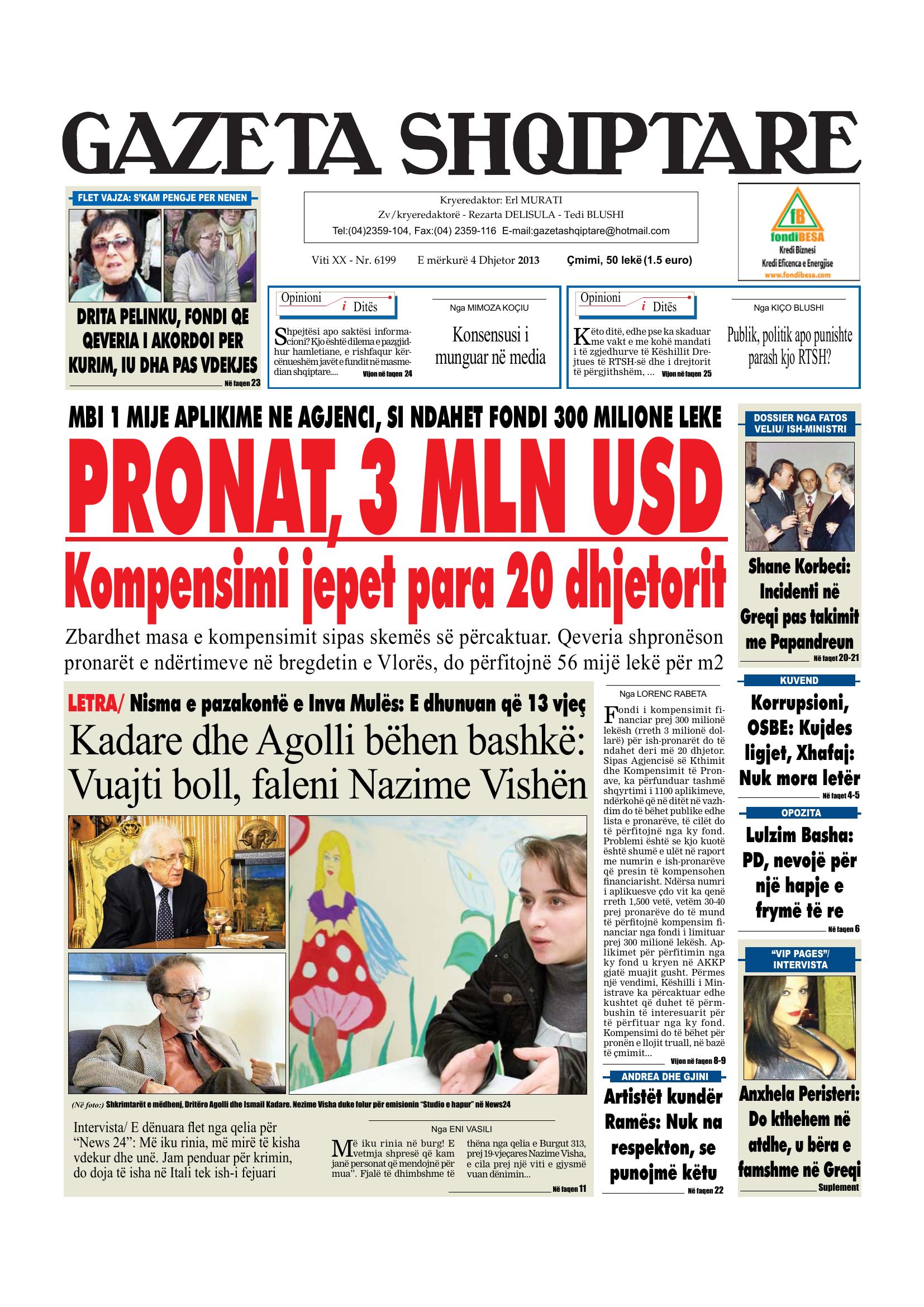 Gazeta Shqiptare 2013-12-04