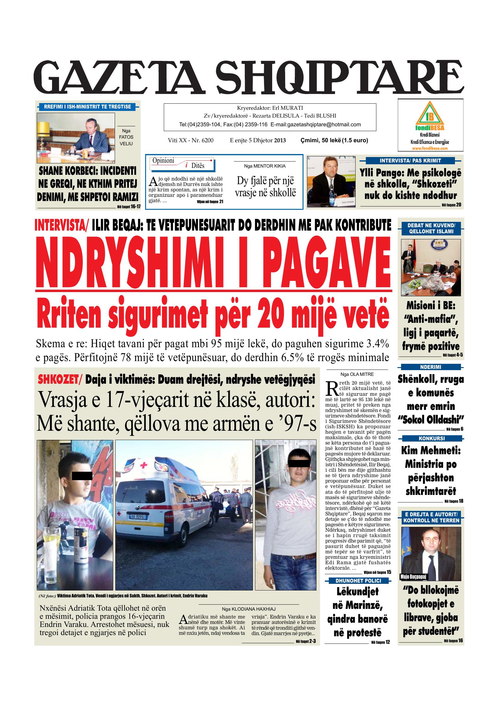 Gazeta Shqiptare 2013-12-05