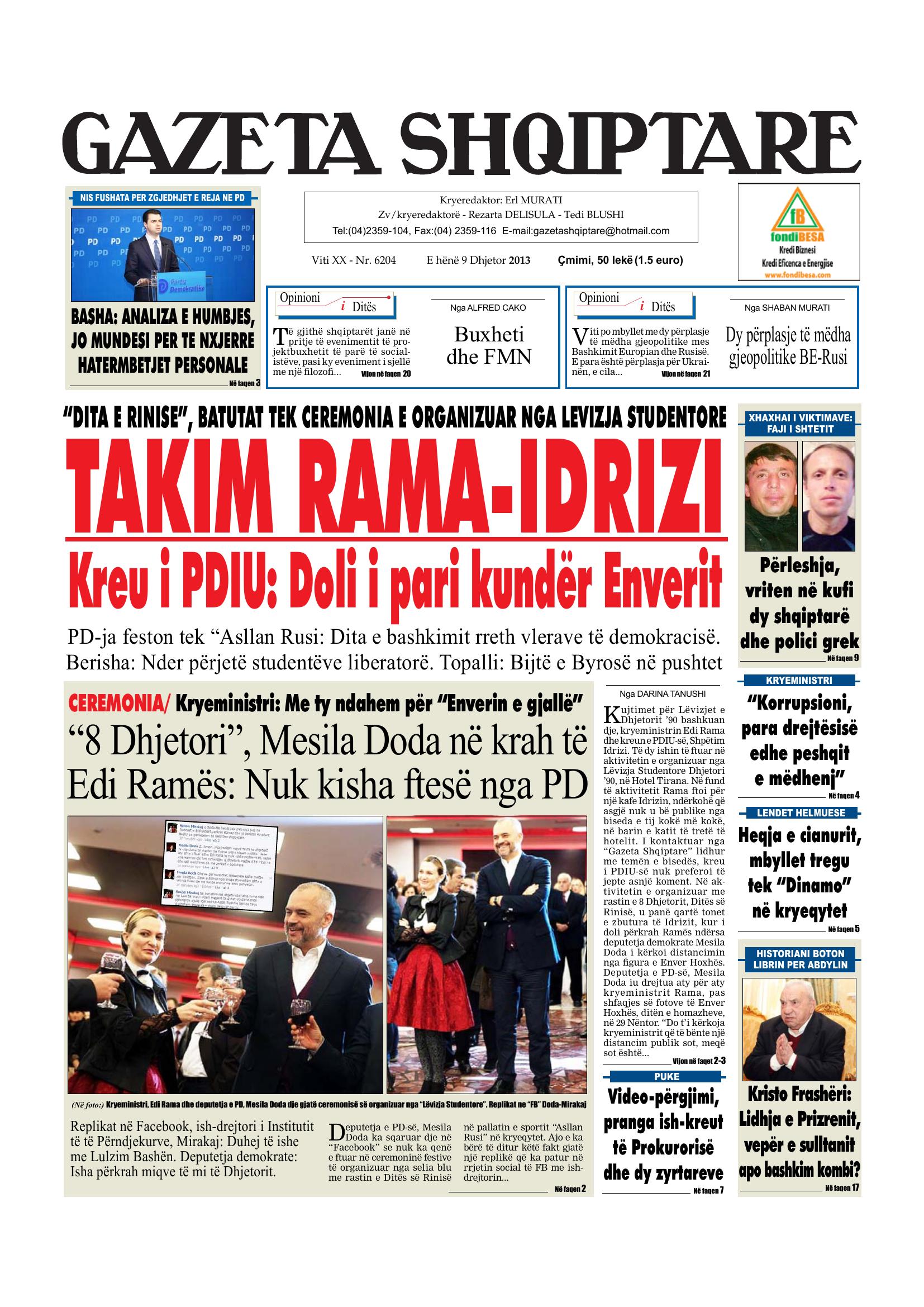 Gazeta Shqiptare 2013-12-09