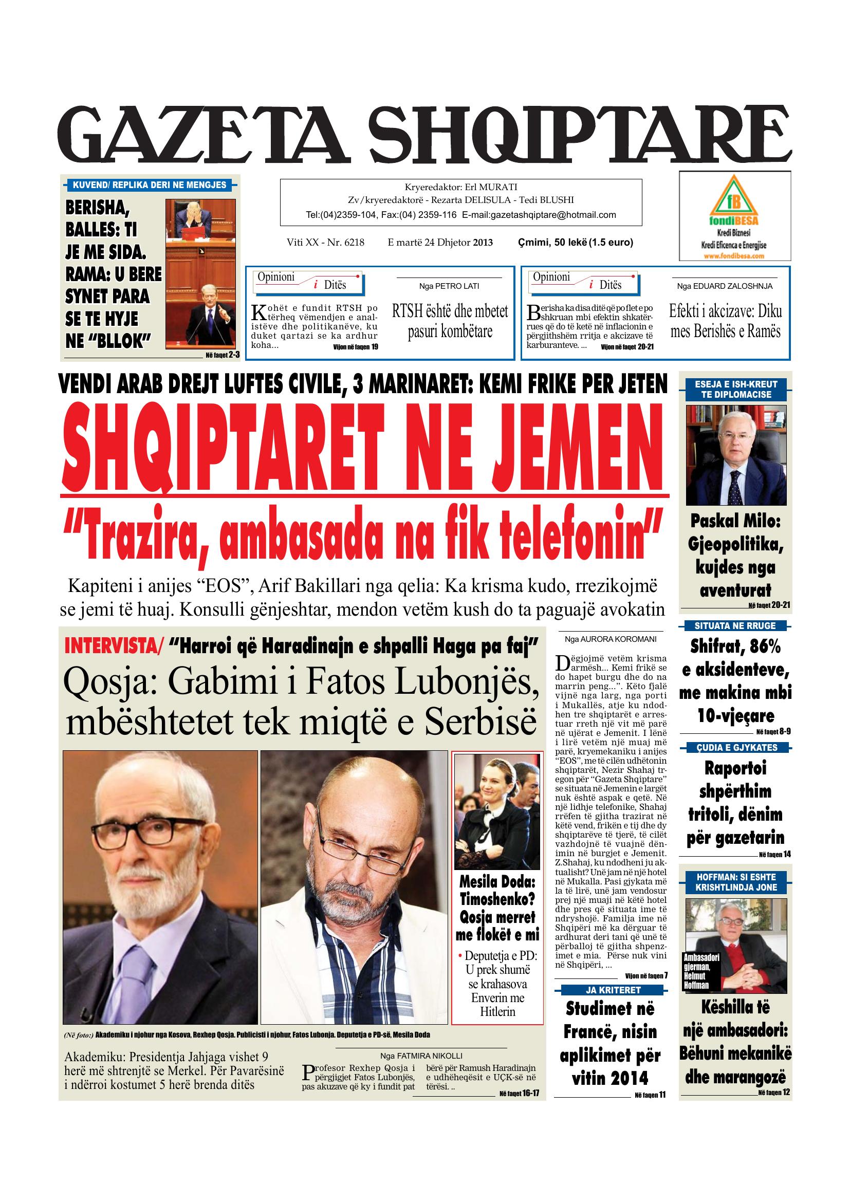 Gazeta Shqiptare 2013-12-24