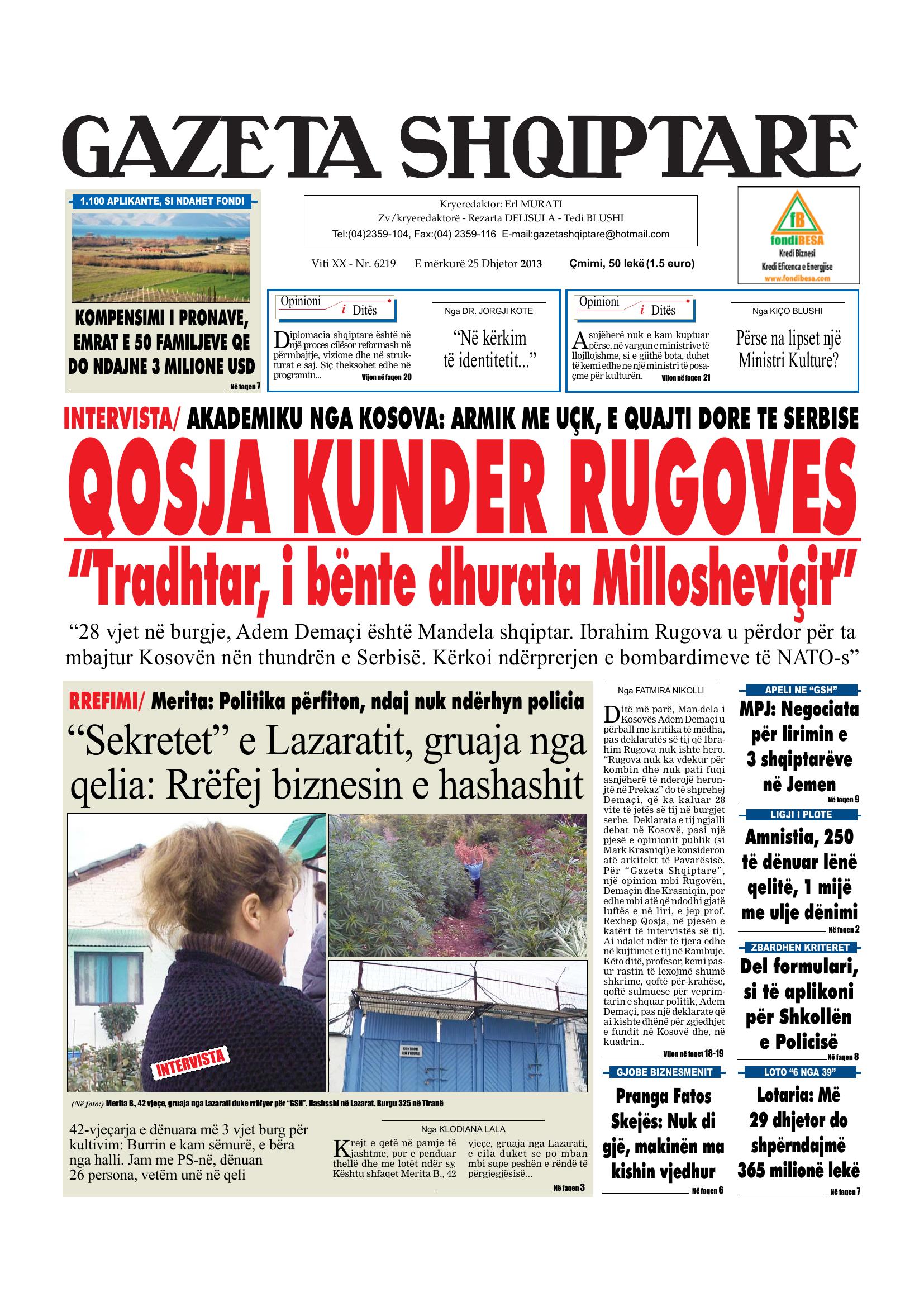 Gazeta Shqiptare 2013-12-25