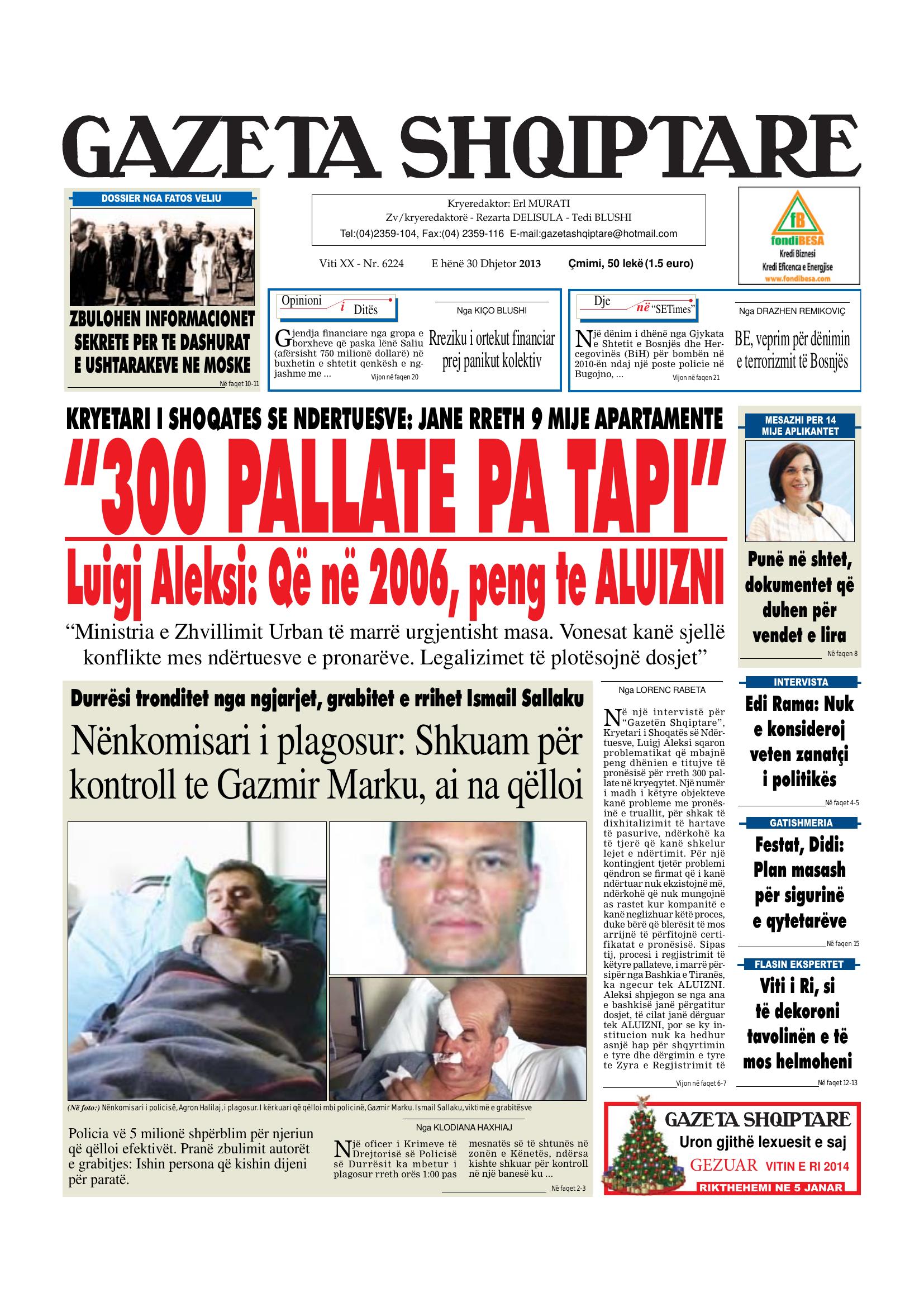 Gazeta Shqiptare 2013-12-30
