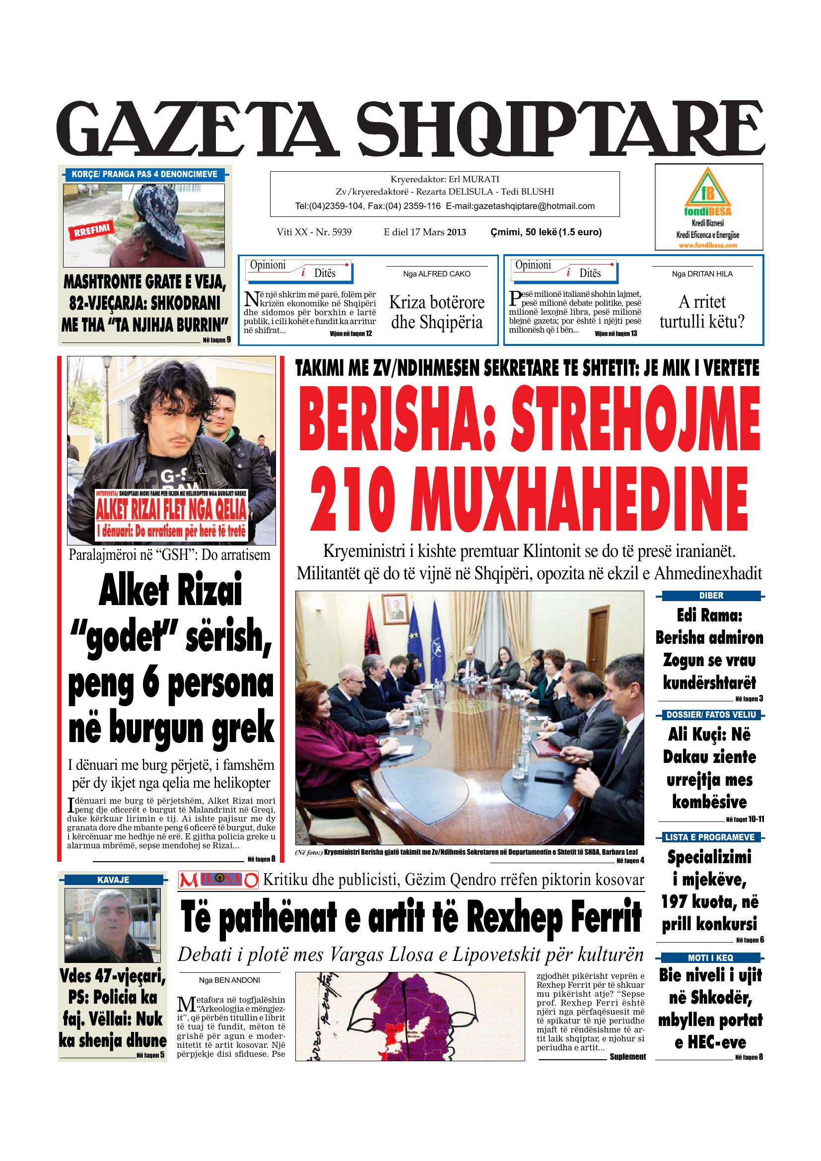 Gazeta Shqiptare 2013-03-17