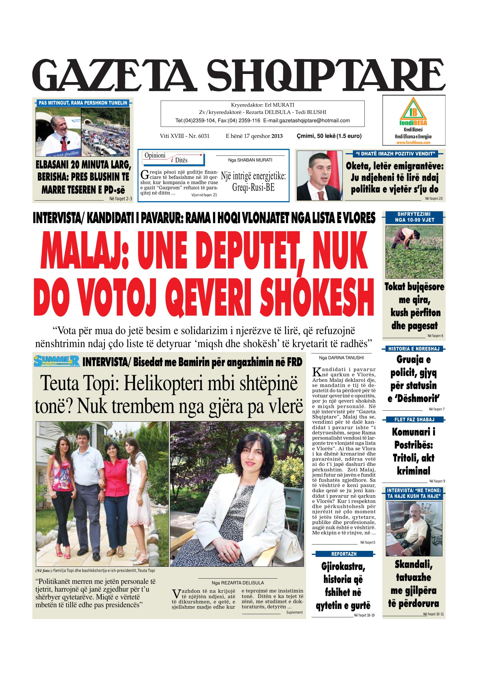 Gazeta Shqiptare 2013-06-17