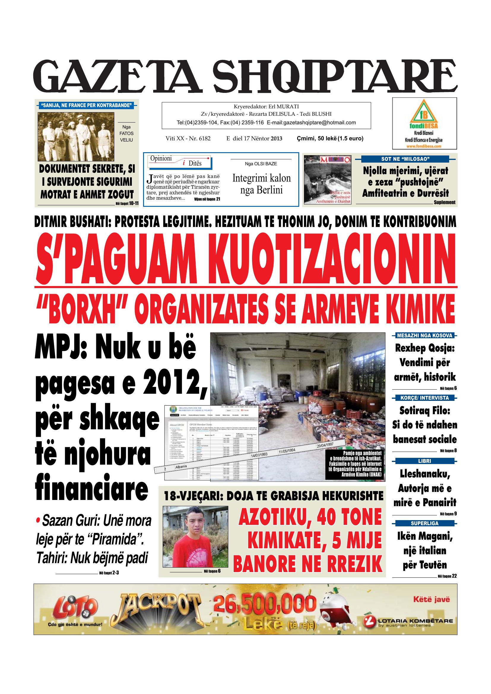Gazeta Shqiptare 2013-11-17