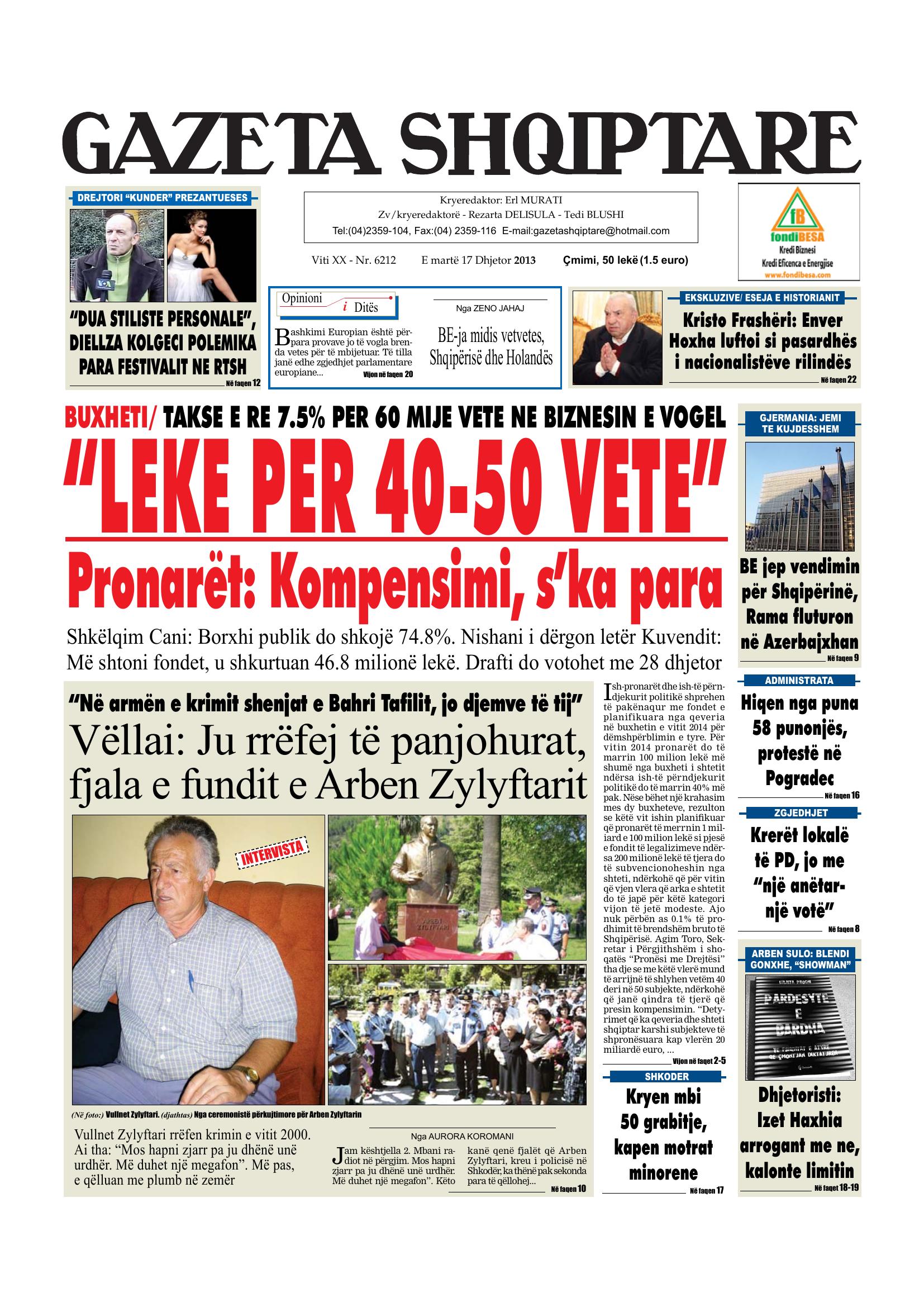 Gazeta Shqiptare 2013-12-17