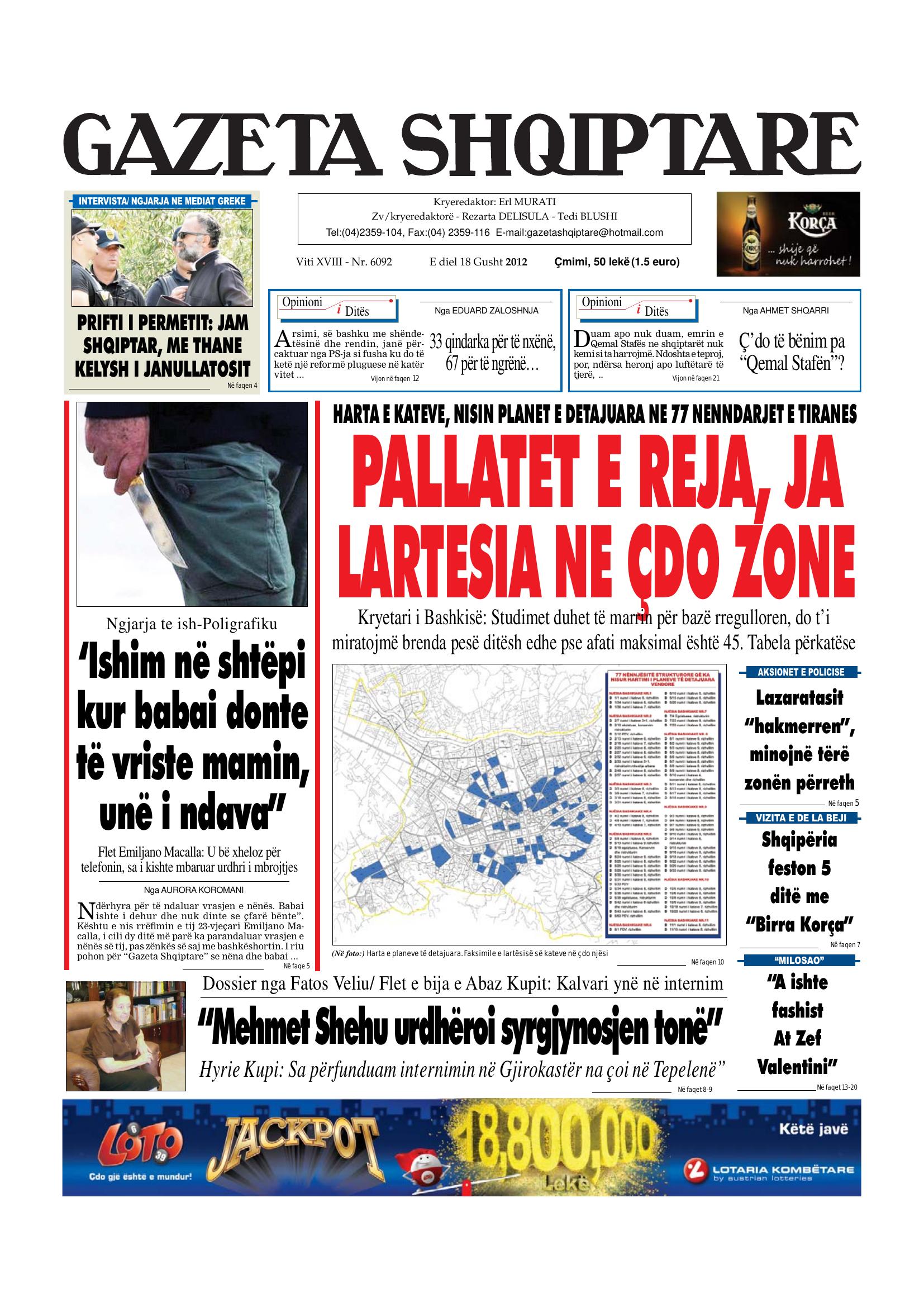 Gazeta Shqiptare 2012-08-18