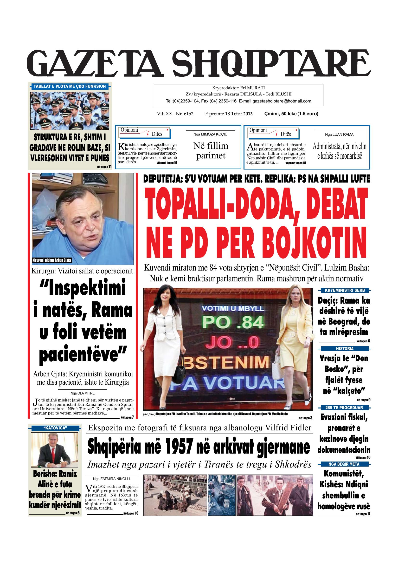Gazeta Shqiptare 2013-10-18