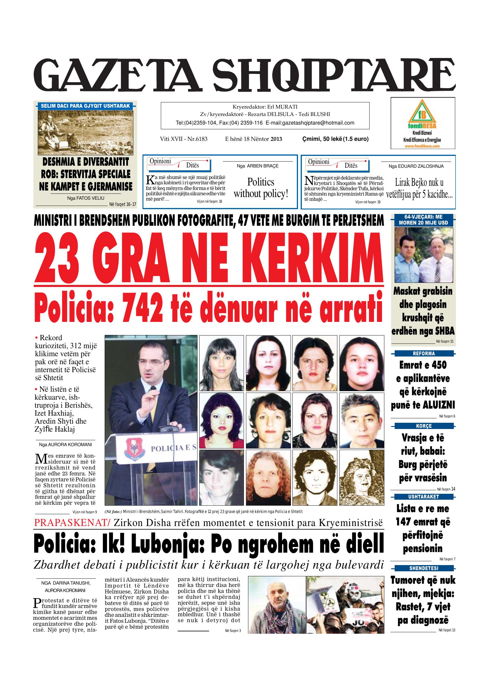 Gazeta Shqiptare 2013-11-18