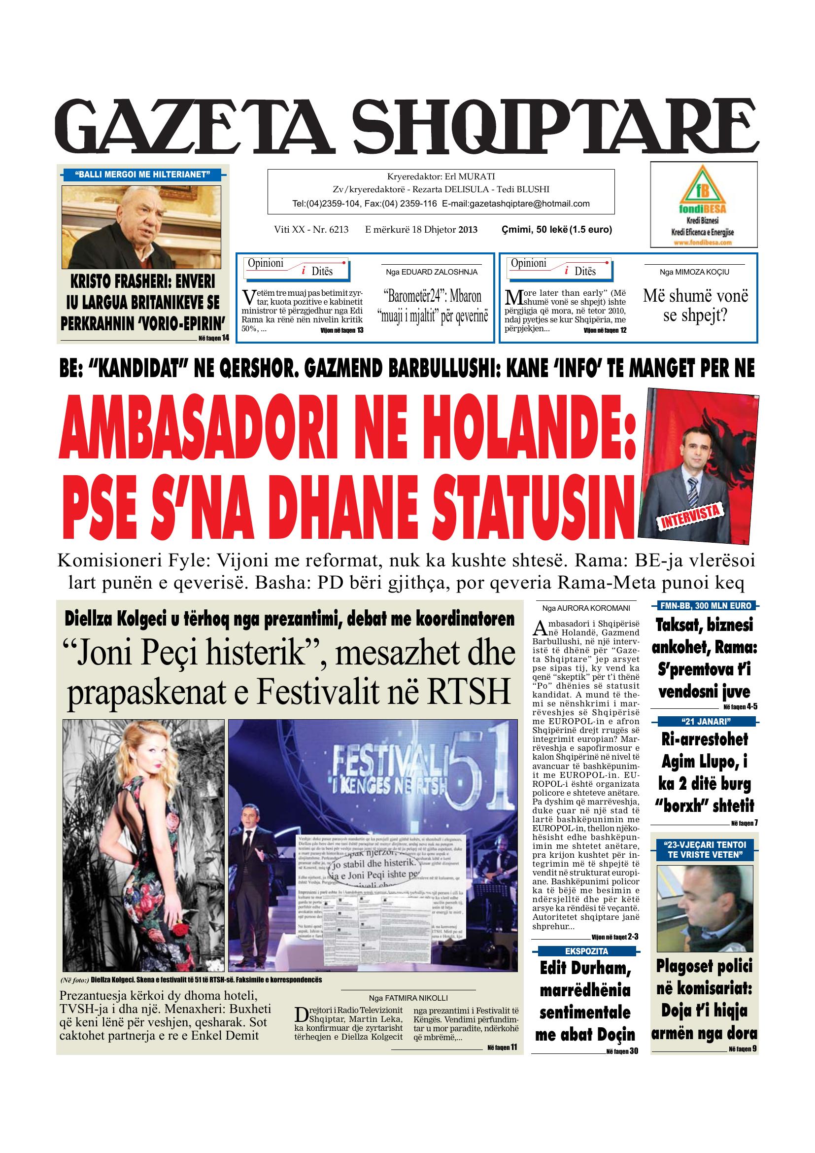 Gazeta Shqiptare 2013-12-18