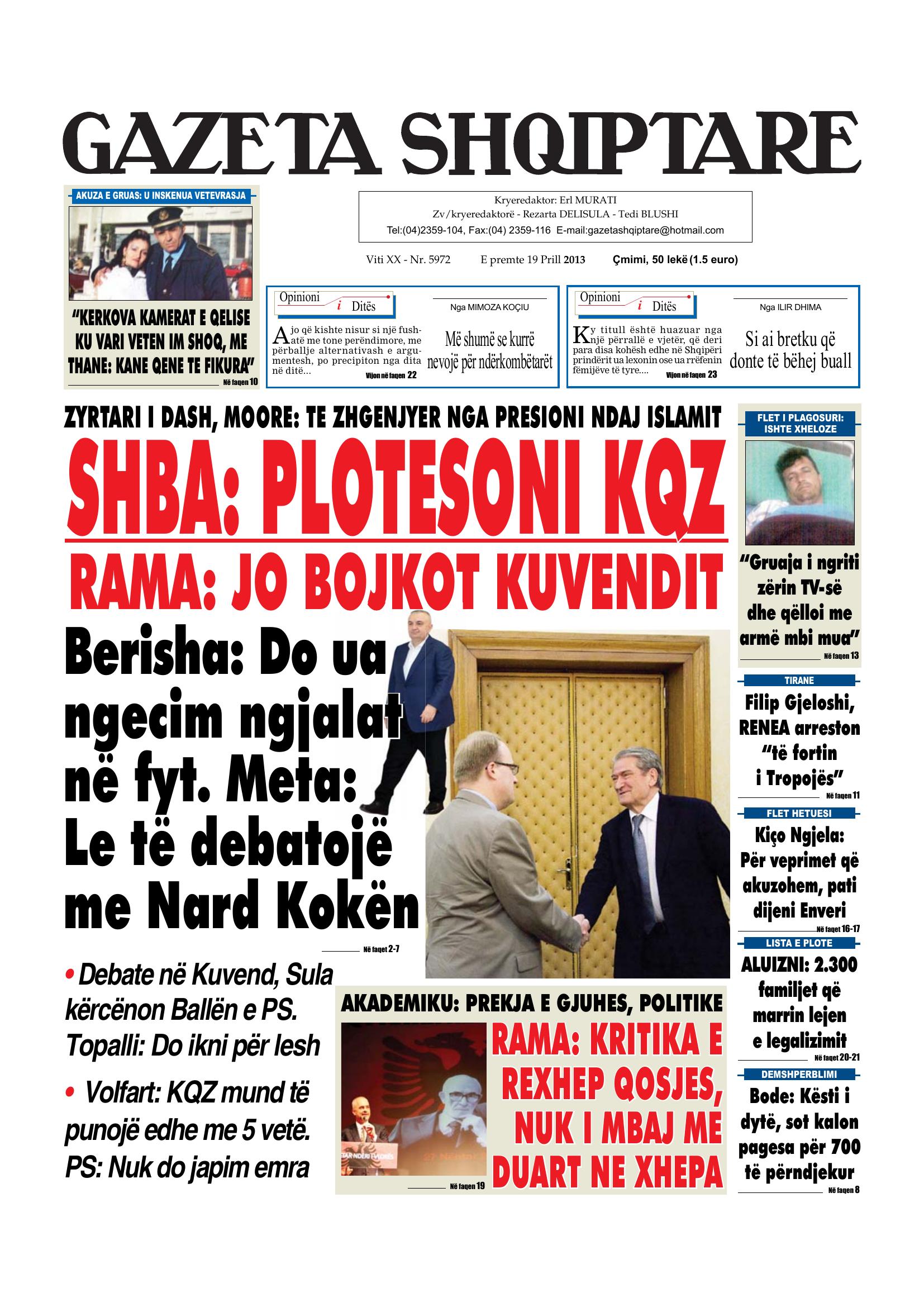 Gazeta Shqiptare 2013-04-19