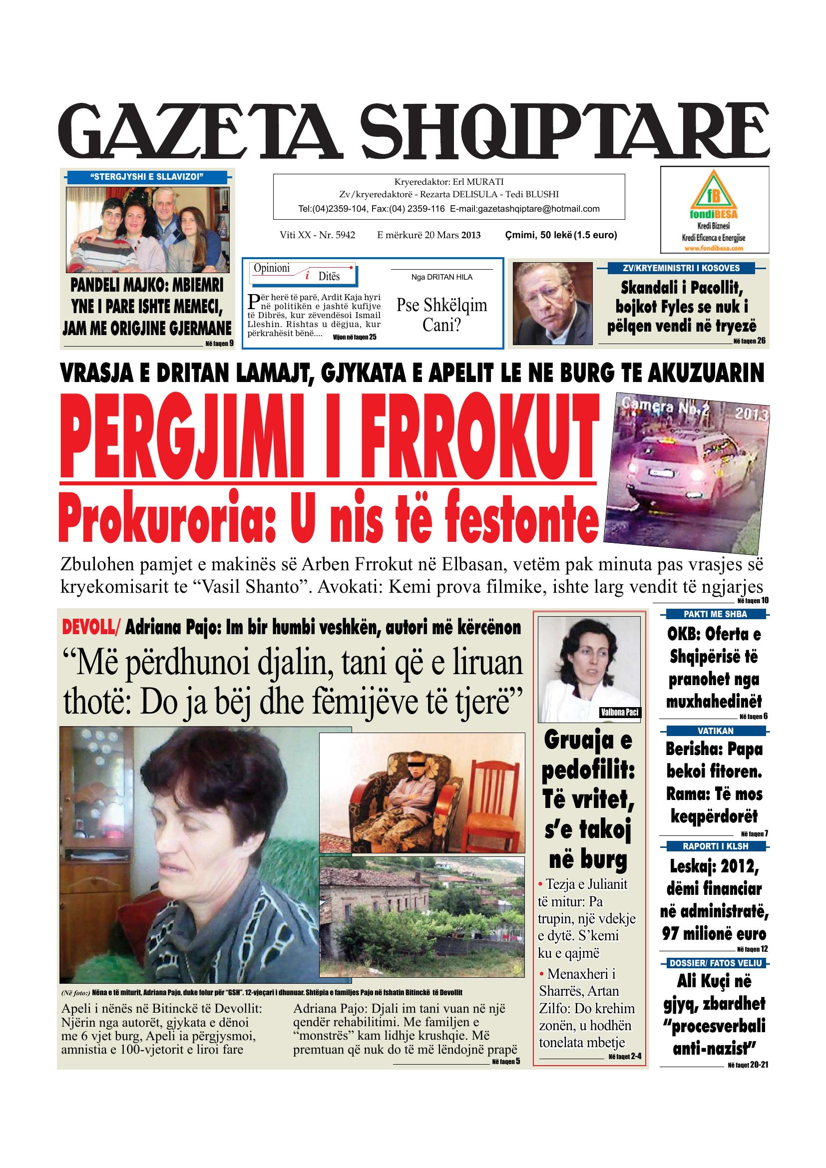 Gazeta Shqiptare 2013-03-20