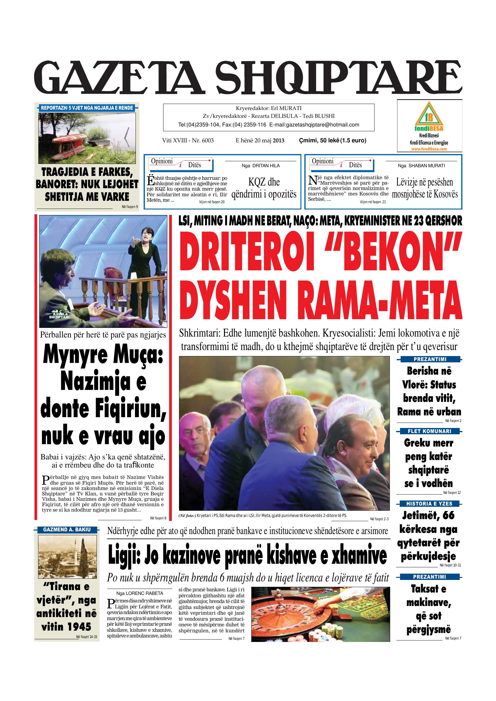 Gazeta Shqiptare 2013-05-20