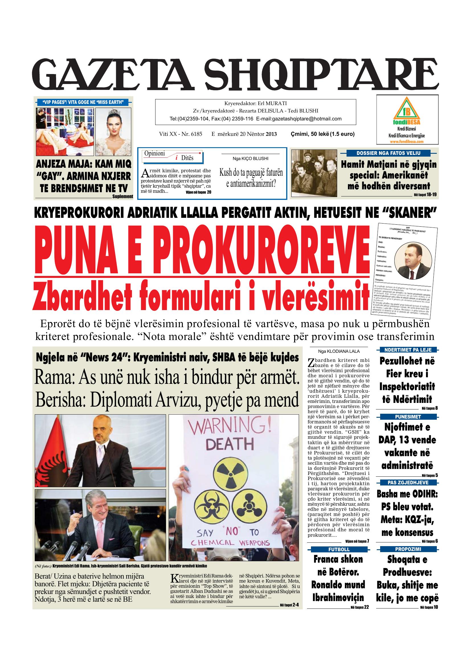 Gazeta Shqiptare 2013-11-20