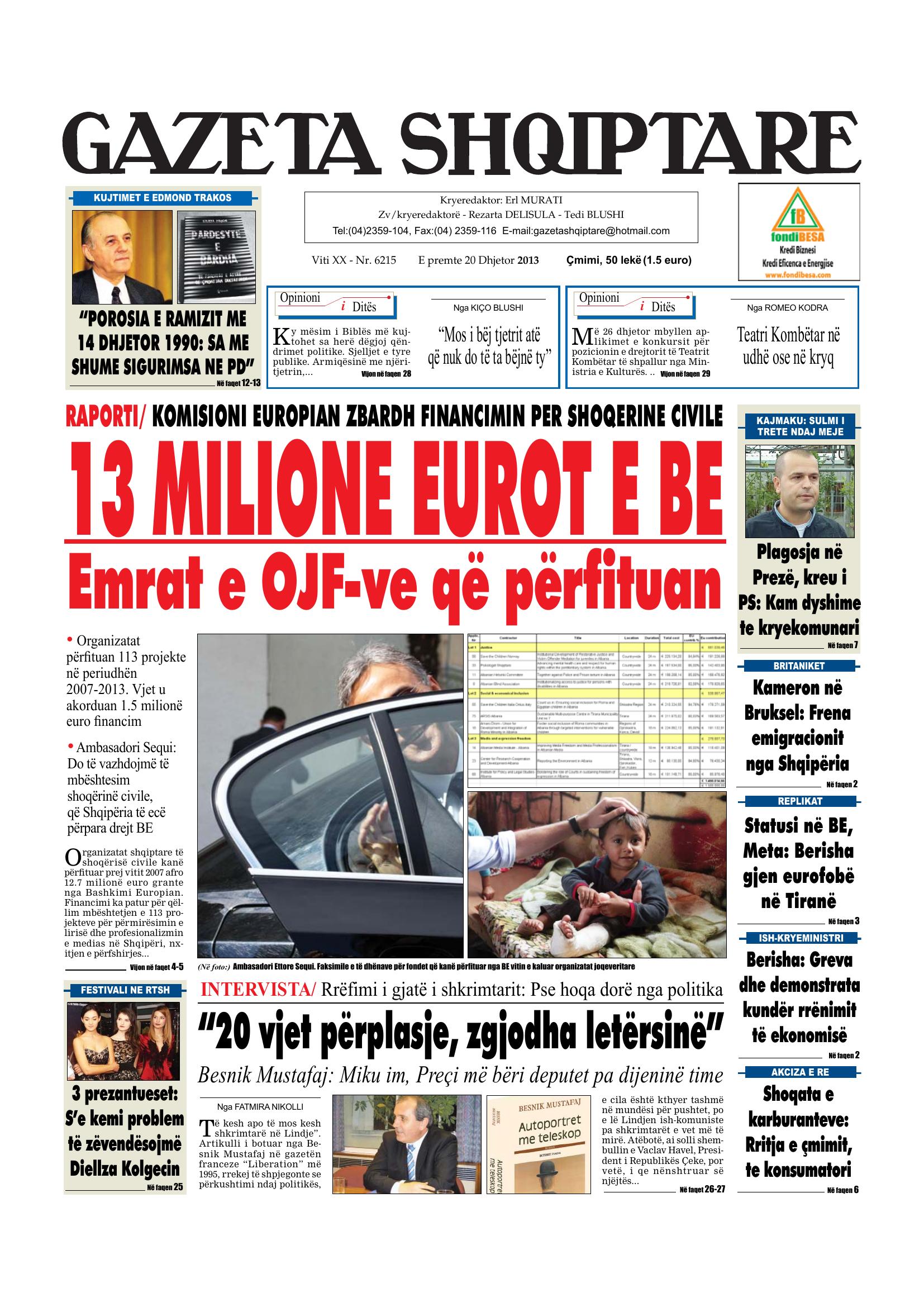 Gazeta Shqiptare 2013-12-20