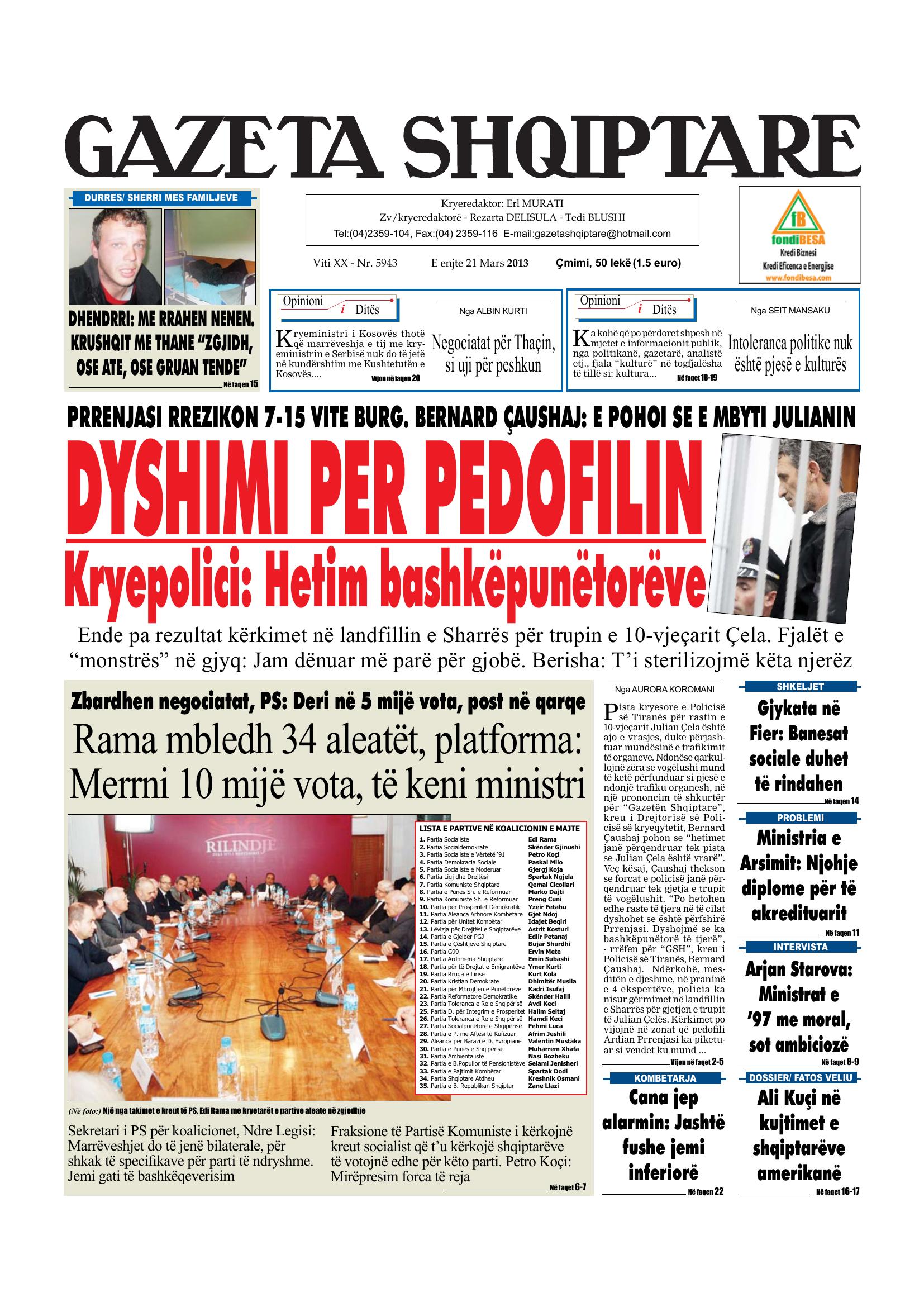 Gazeta Shqiptare 2013-03-21