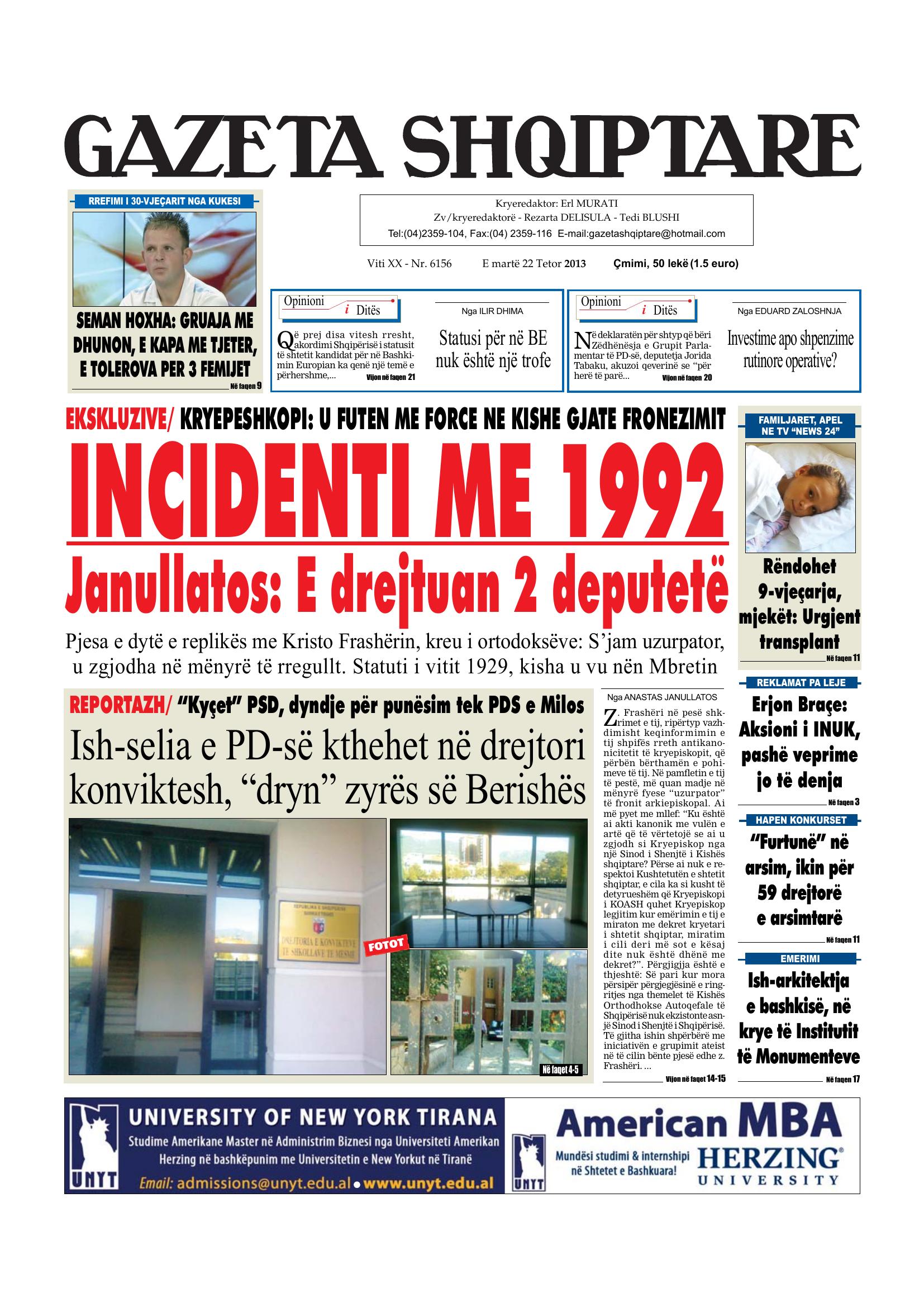 Gazeta Shqiptare 2013-10-22