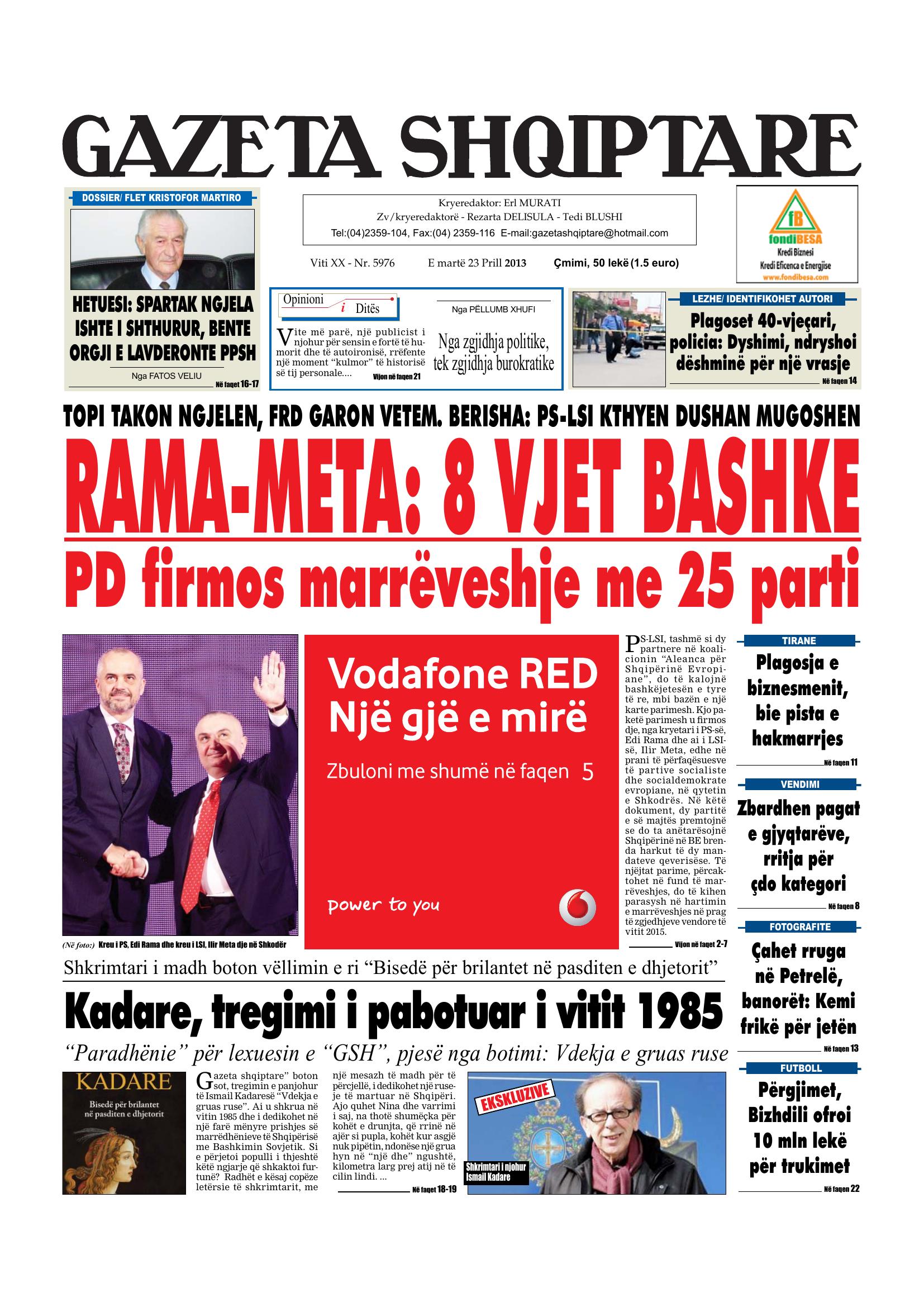 Gazeta Shqiptare 2013-04-23