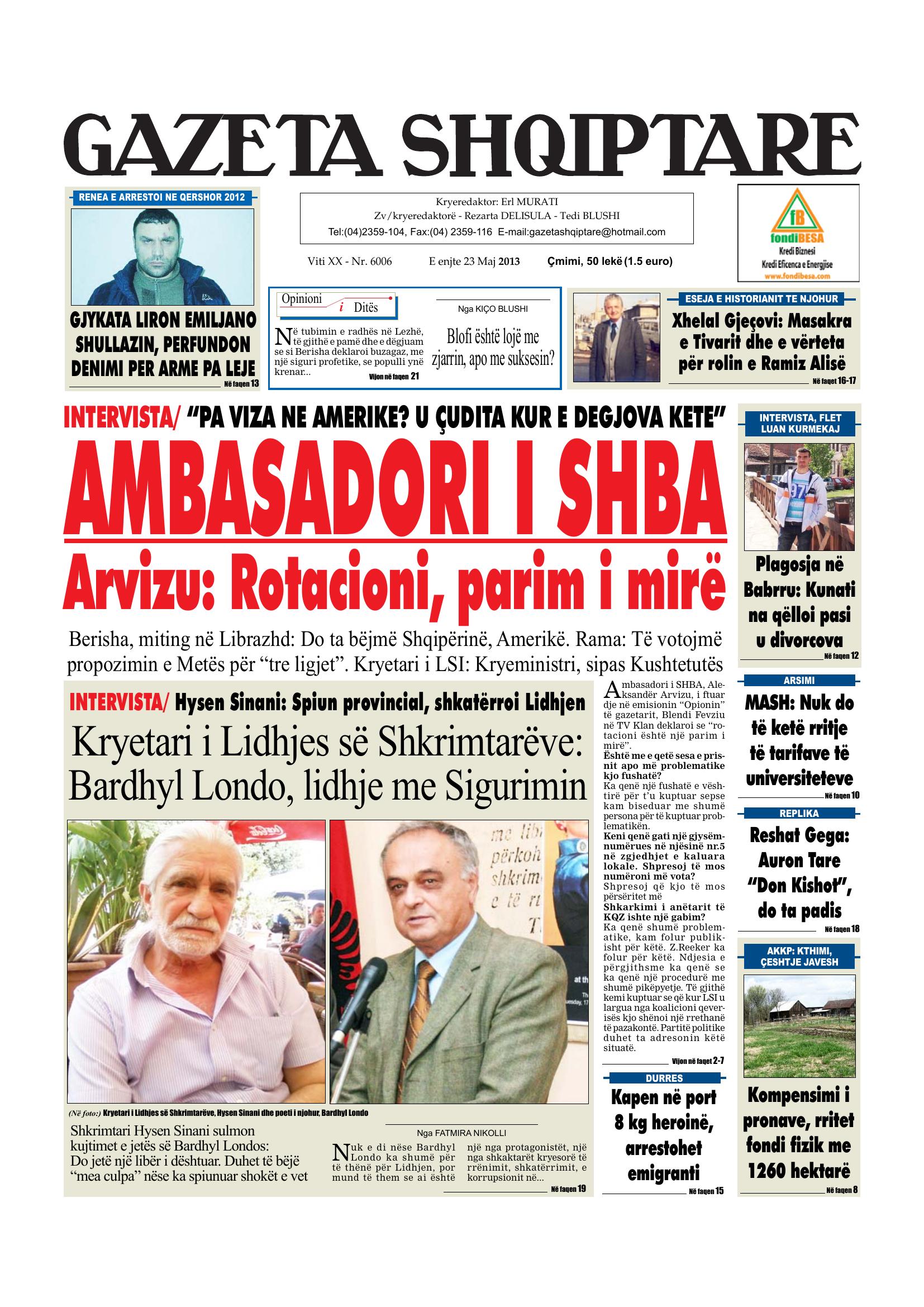 Gazeta Shqiptare 2013-05-23