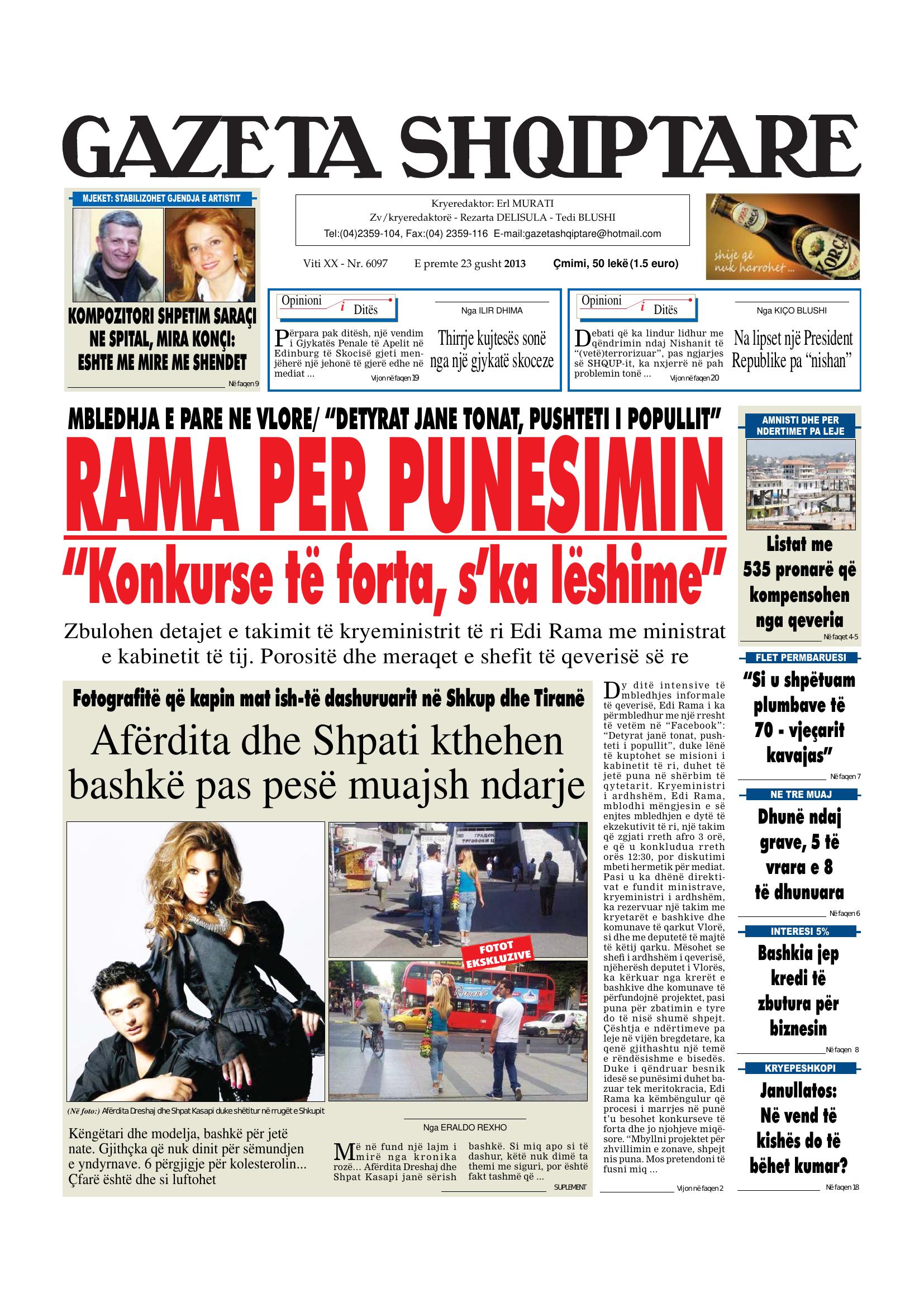 Gazeta Shqiptare 2013-08-23