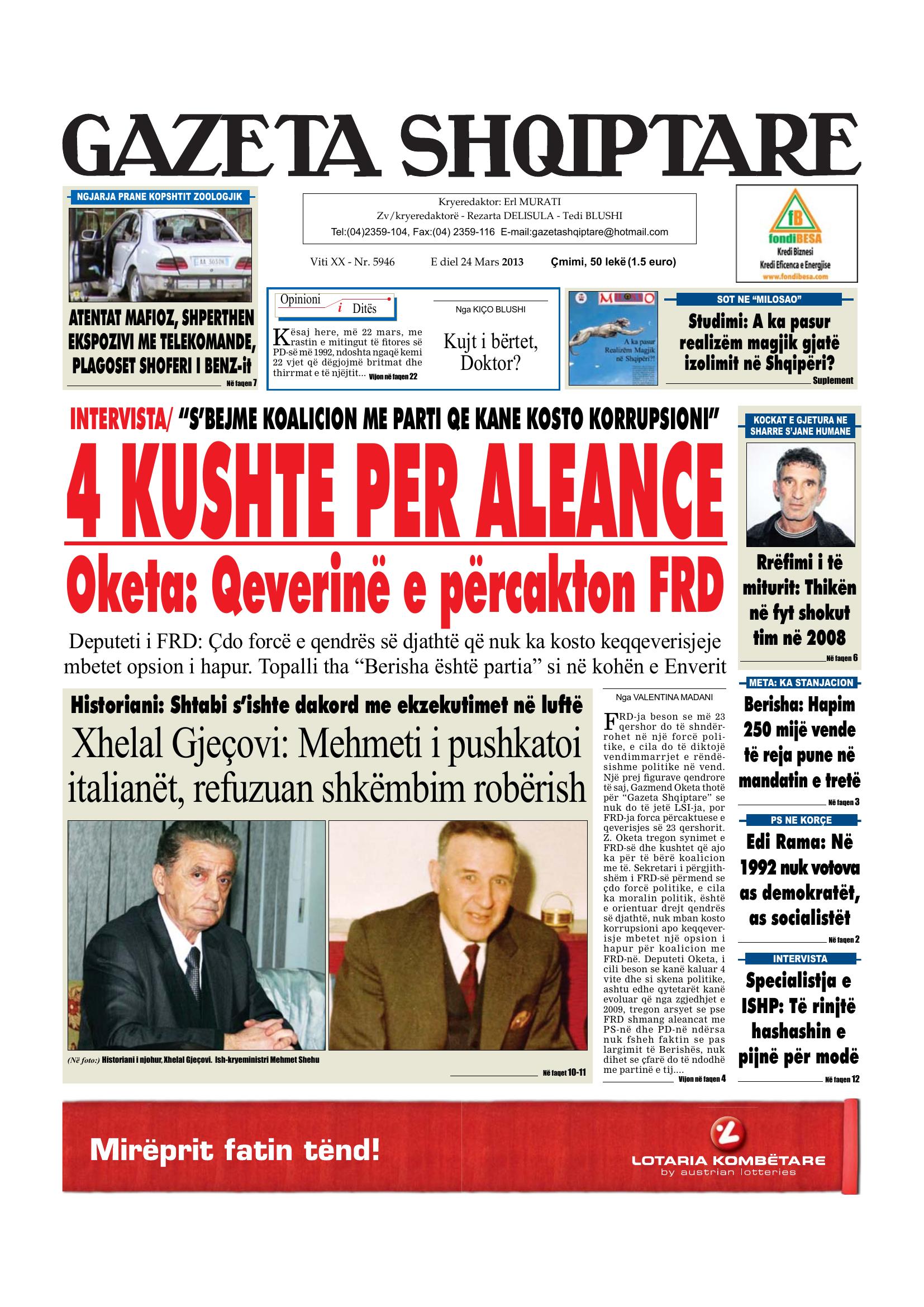 Gazeta Shqiptare 2013-03-24